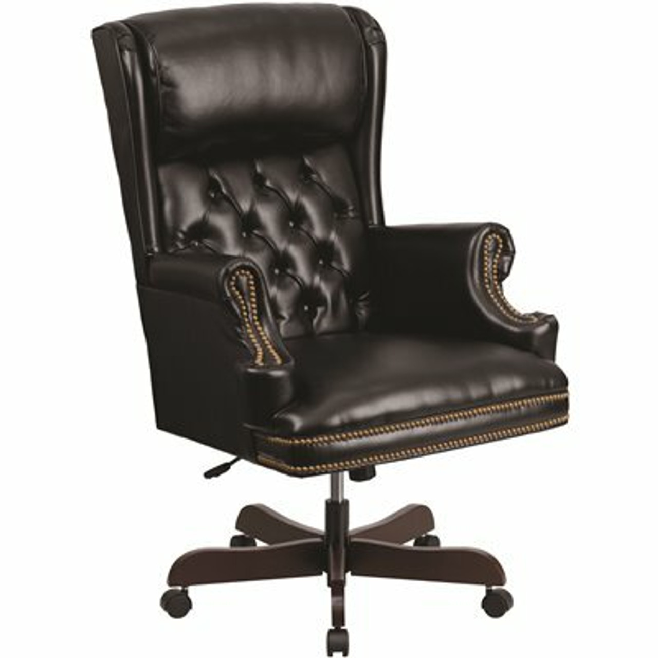 Flash Furniture High Back Traditional Tufted Black Leather Executive Swivel Office Chair