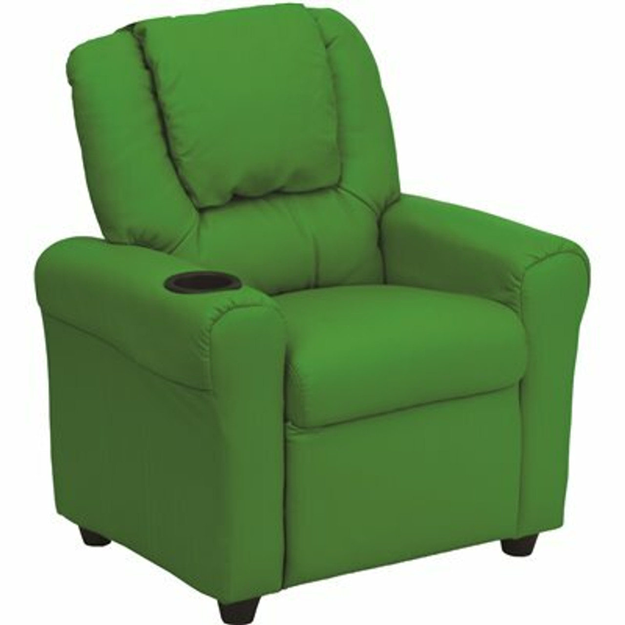 Flash Furniture Contemporary Green Vinyl Kids Recliner With Cup Holder And Headrest