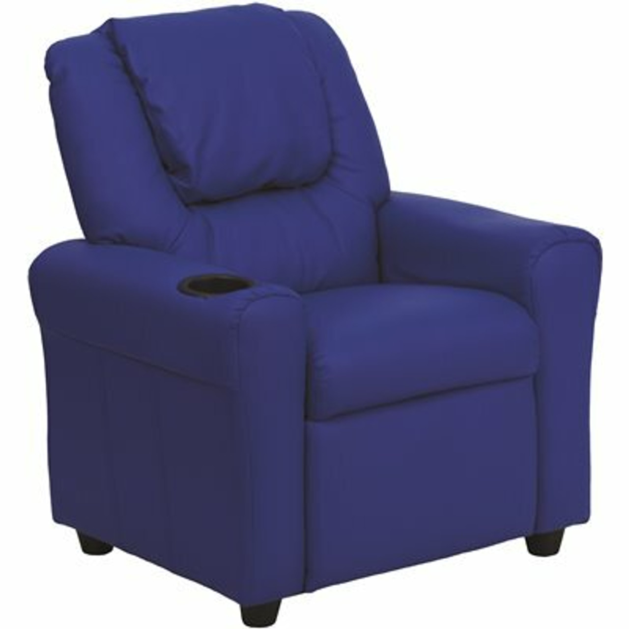 Flash Furniture Contemporary Blue Vinyl Kids Recliner With Cup Holder And Headrest