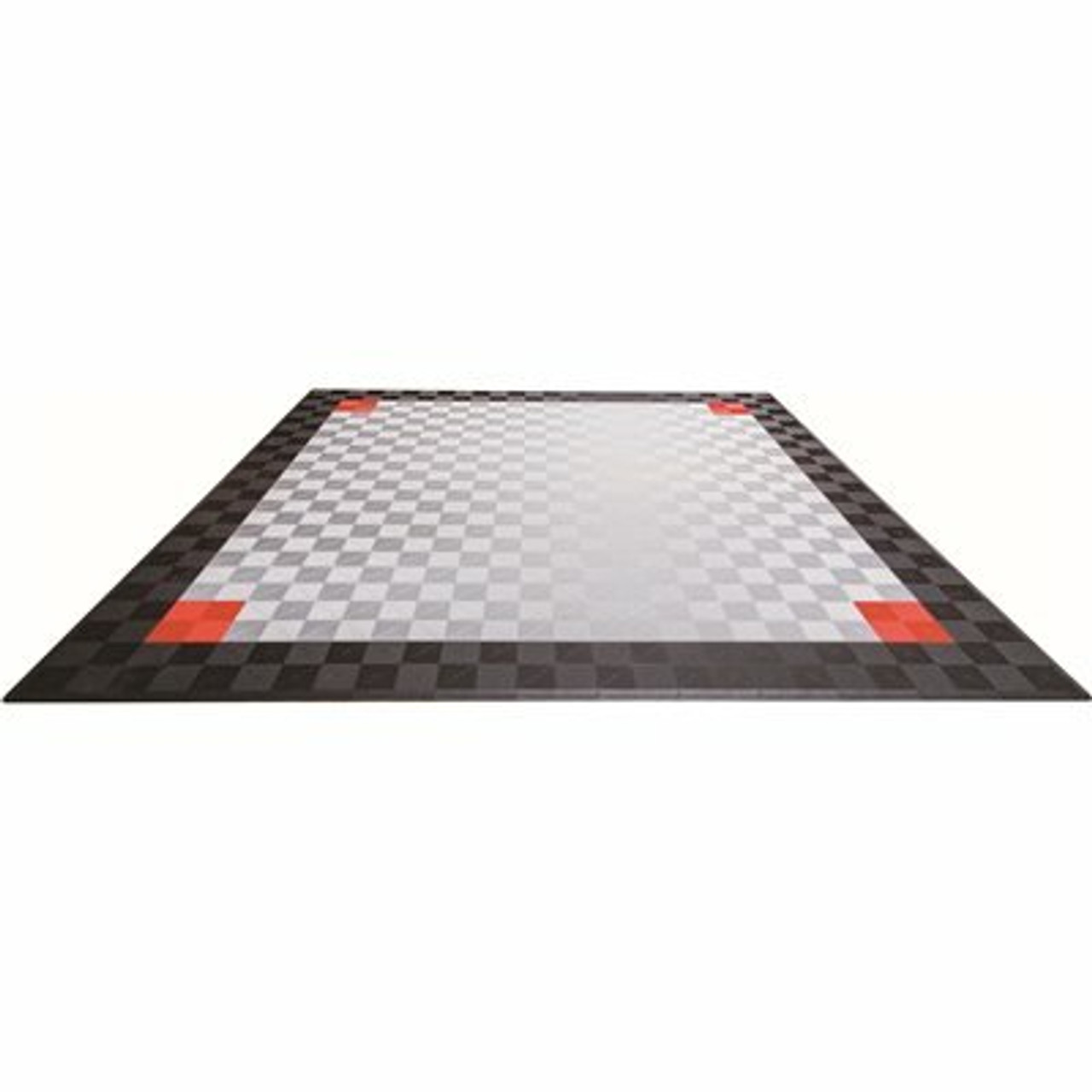 Swisstrax Black And Silver Double Car Pad Ribtrax Modular Tile Flooring (268 Sq. Ft./Case)
