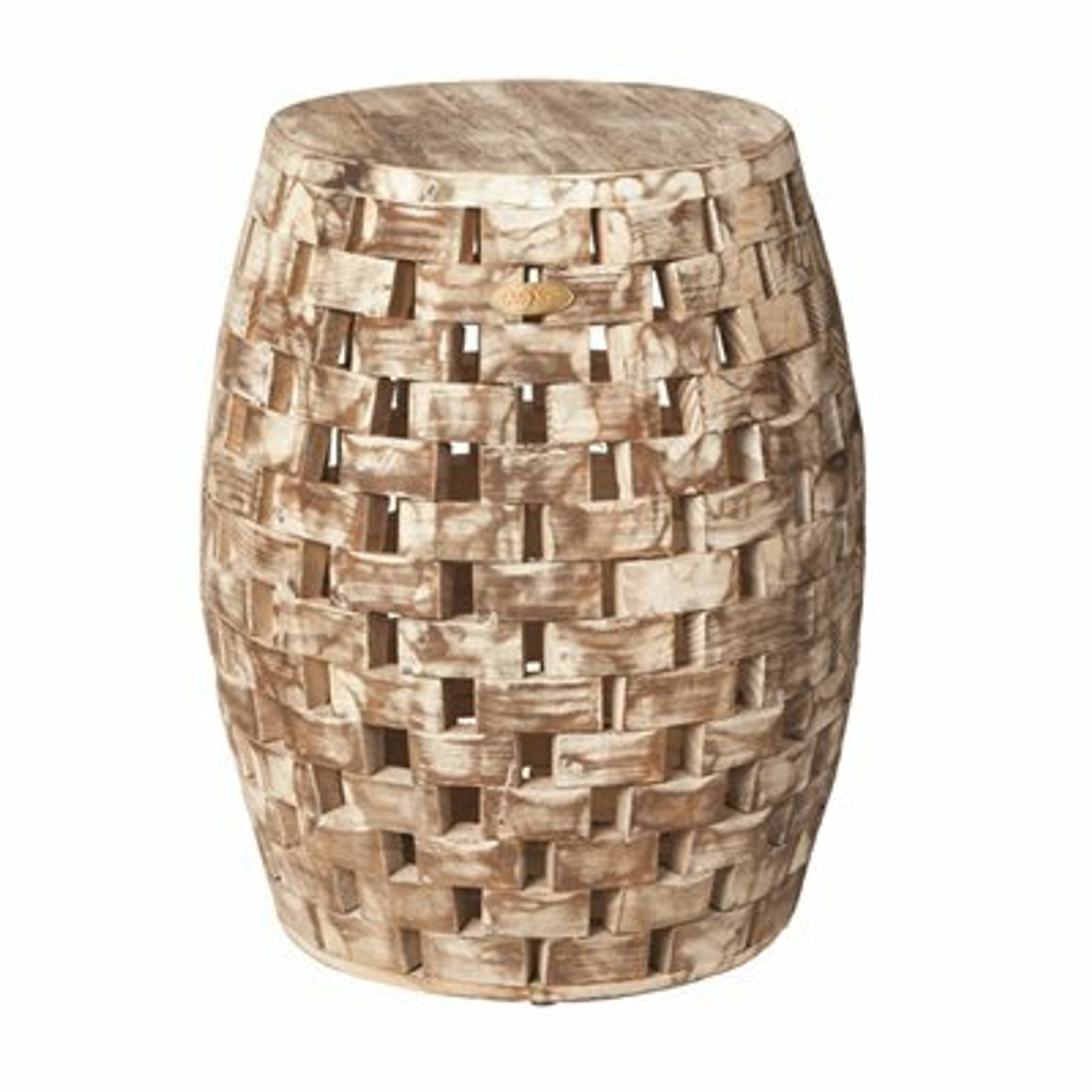 Patio Sense Maya Oval Wood Outdoor Garden Stool