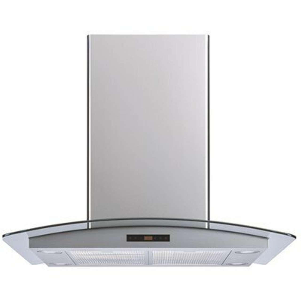 Winflo 36 in. 500 CFM Convertible Island Mount Range Hood in Stainless Steel and Glass with Mesh Filters and Touch Control 302918970