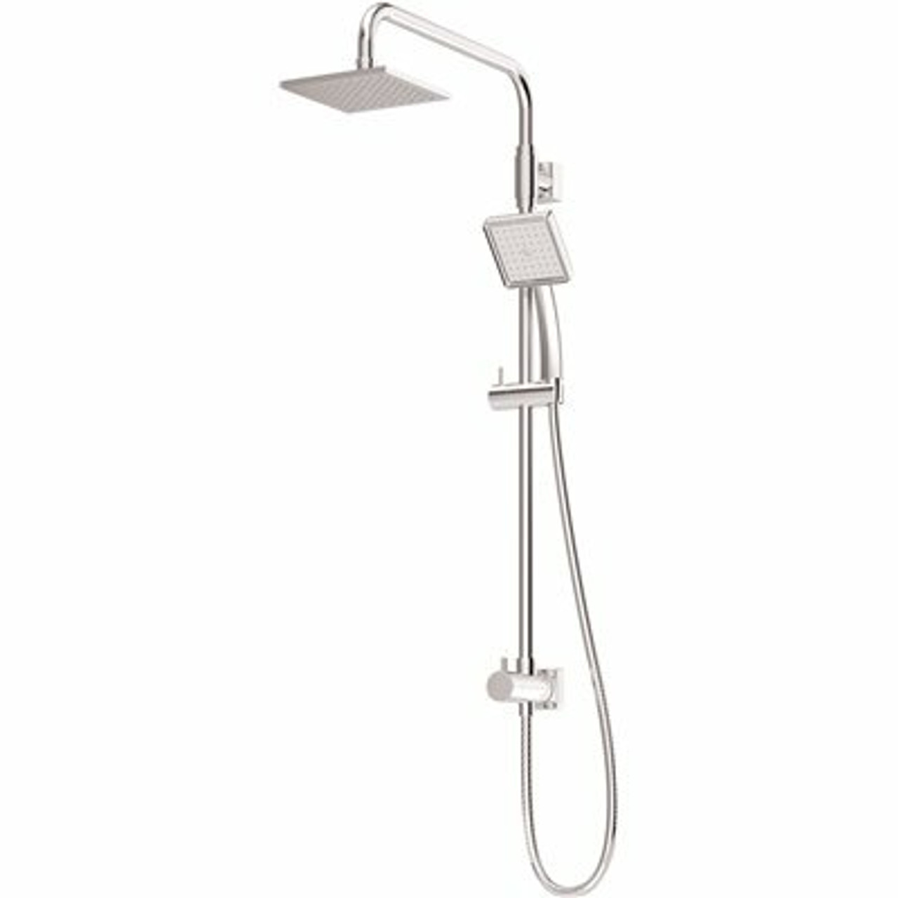 Symmons Duro 1-Spray Handheld Showerhead And Fixed Showerhead Combo In Polished Chrome (Valve Not Included)