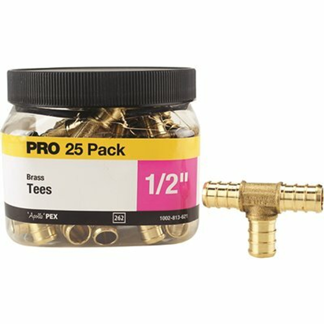 Apollo 1/2 In. Brass Pex Barb Tee Pro Pack (25 Pack)