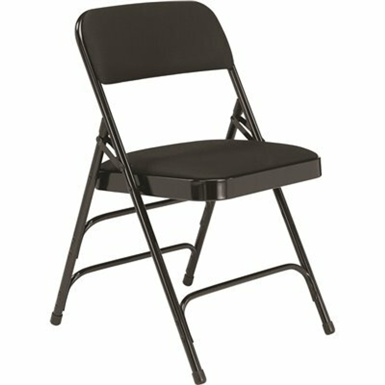 National Public Seating Black Fabric Padded Seat Stackable Folding Chair (Set Of 4)