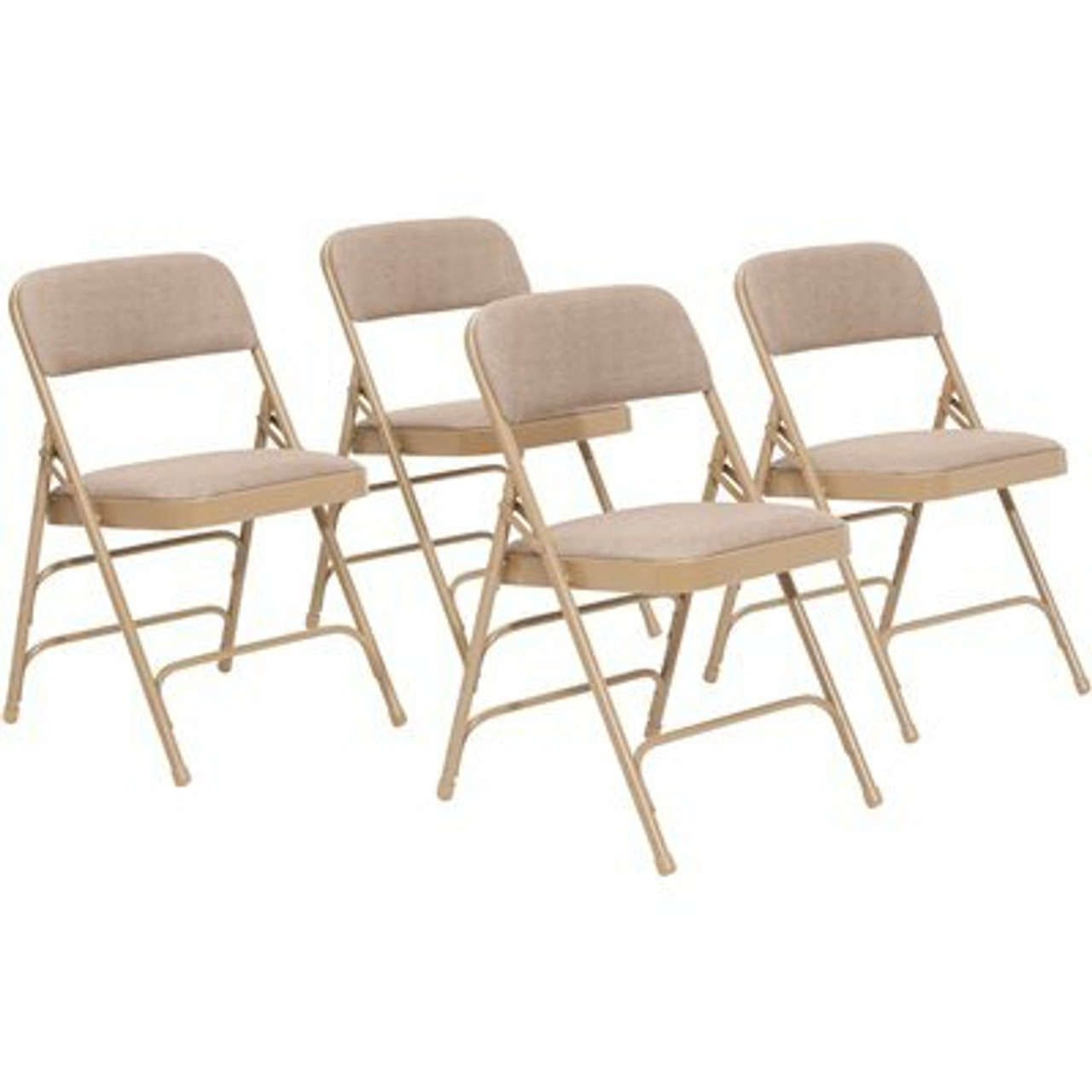National Public Seating Beige Fabric Seat Stackable Folding Chair (Set Of 4) - 303935975