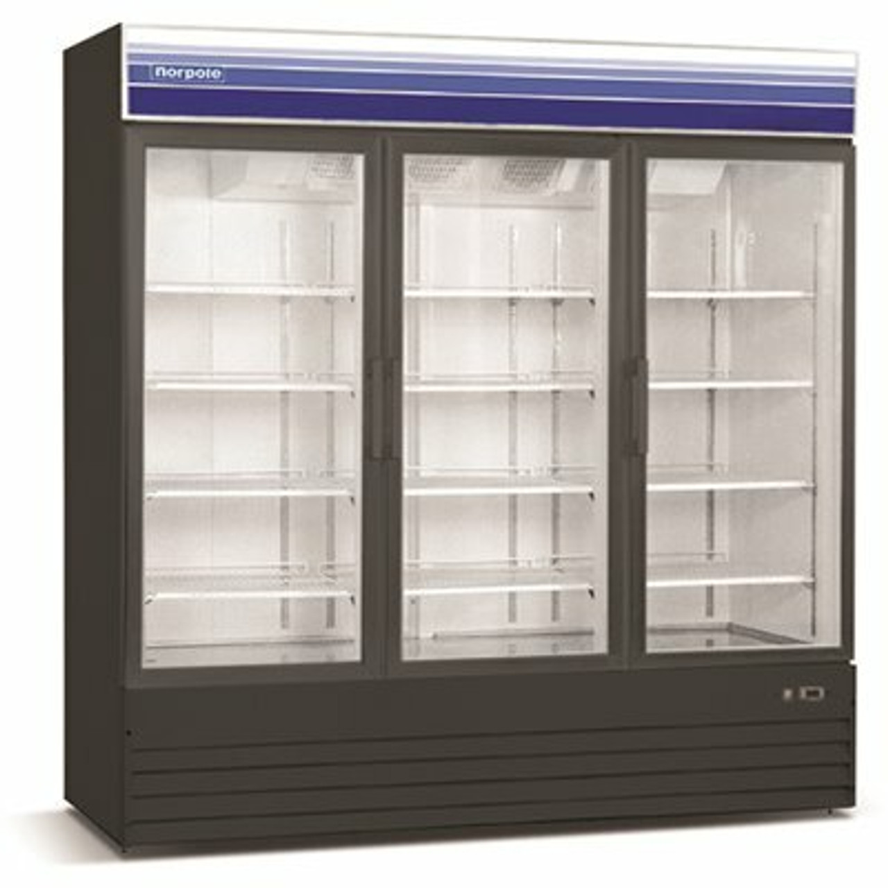 Norpole 78 In. W 53 Cu. Ft. 3-Door Commercial Freezerless Refrigerator In Black