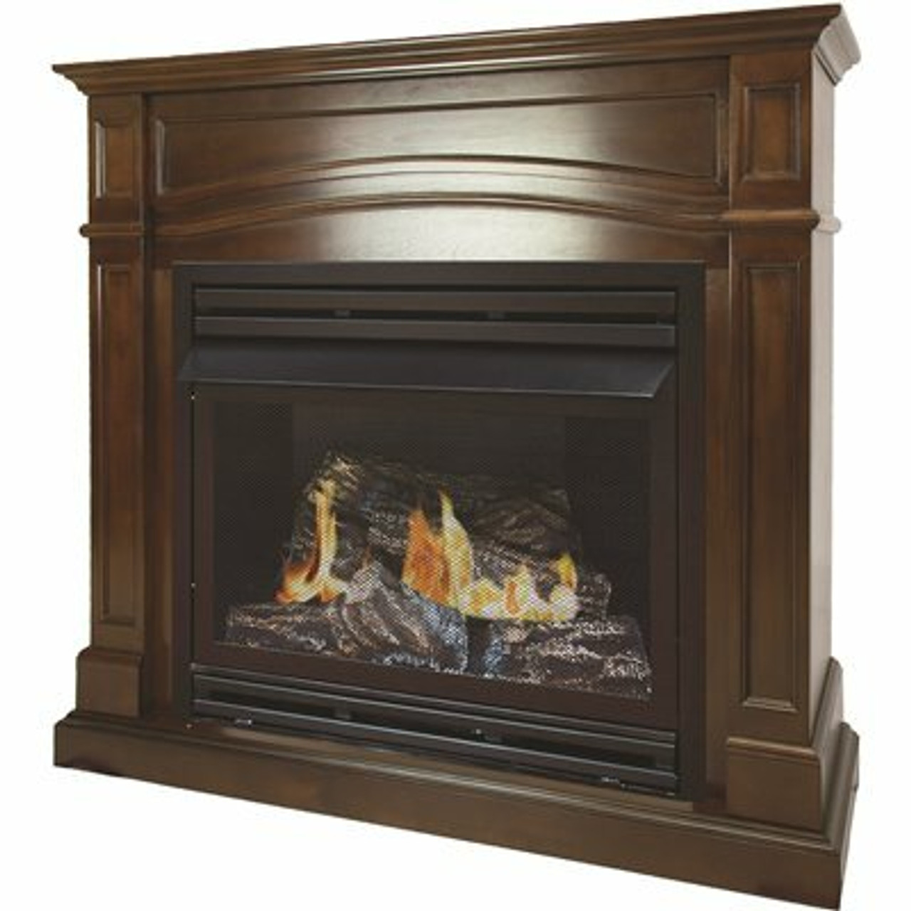 Pleasant Hearth 32,000 Btu 46 In. Full Size Ventless Natural Gas Fireplace In Cherry