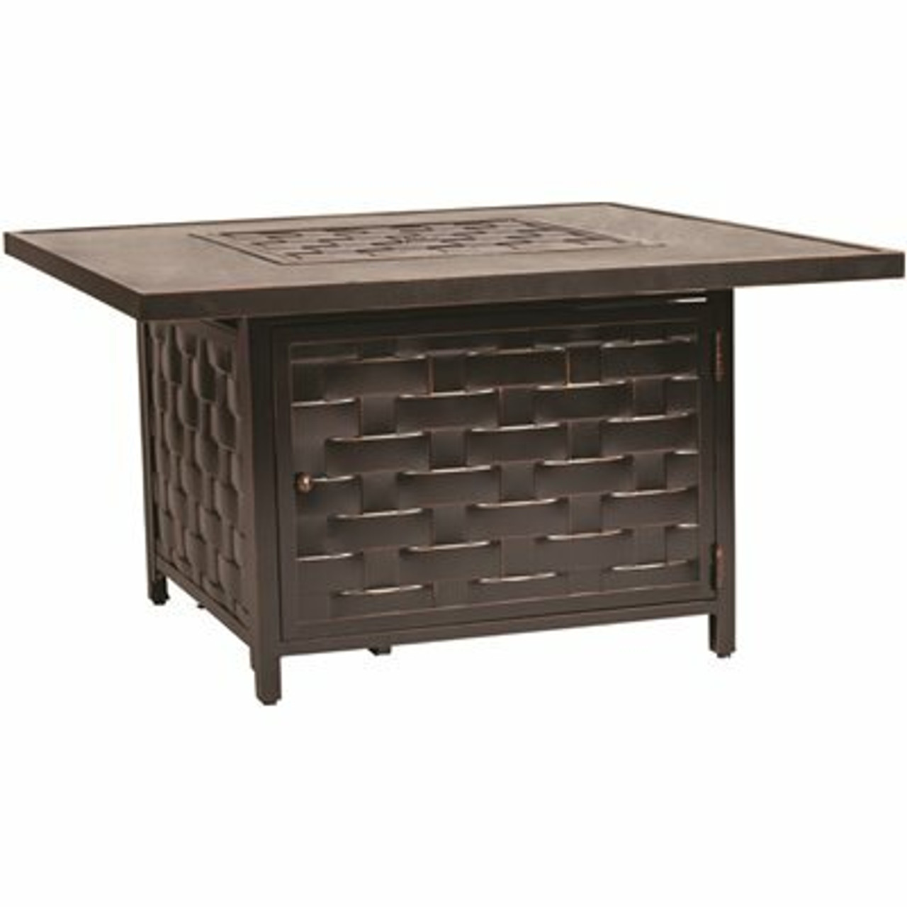 Fire Sense Armstrong 42 In. X 24 In. Square Cast Aluminum Lpg Fire Pit Table In Antique Bronze