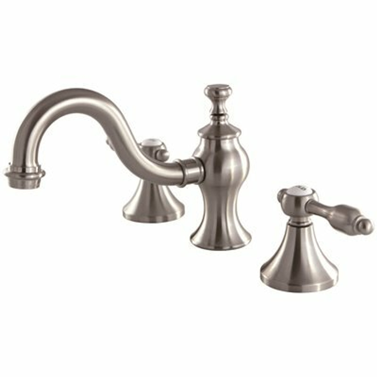 Kingston Brass Tudor 8 In. Widespread 2-Handle High-Arc Bathroom Faucet In Brushed Nickel