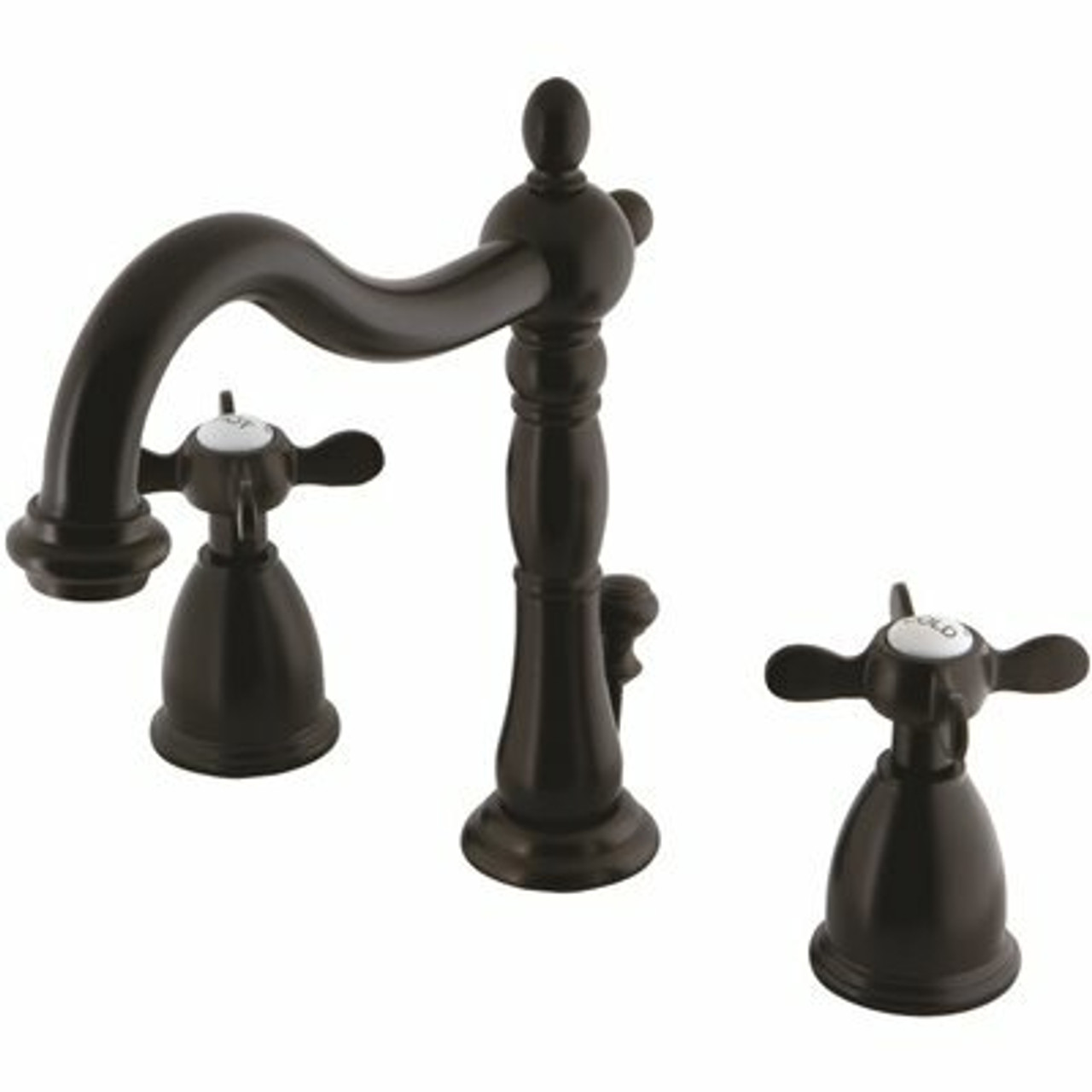 Kingston Brass Victorian Cross 8 In. Widespread 2-Handle Bathroom Faucet In Oil Rubbed Bronze