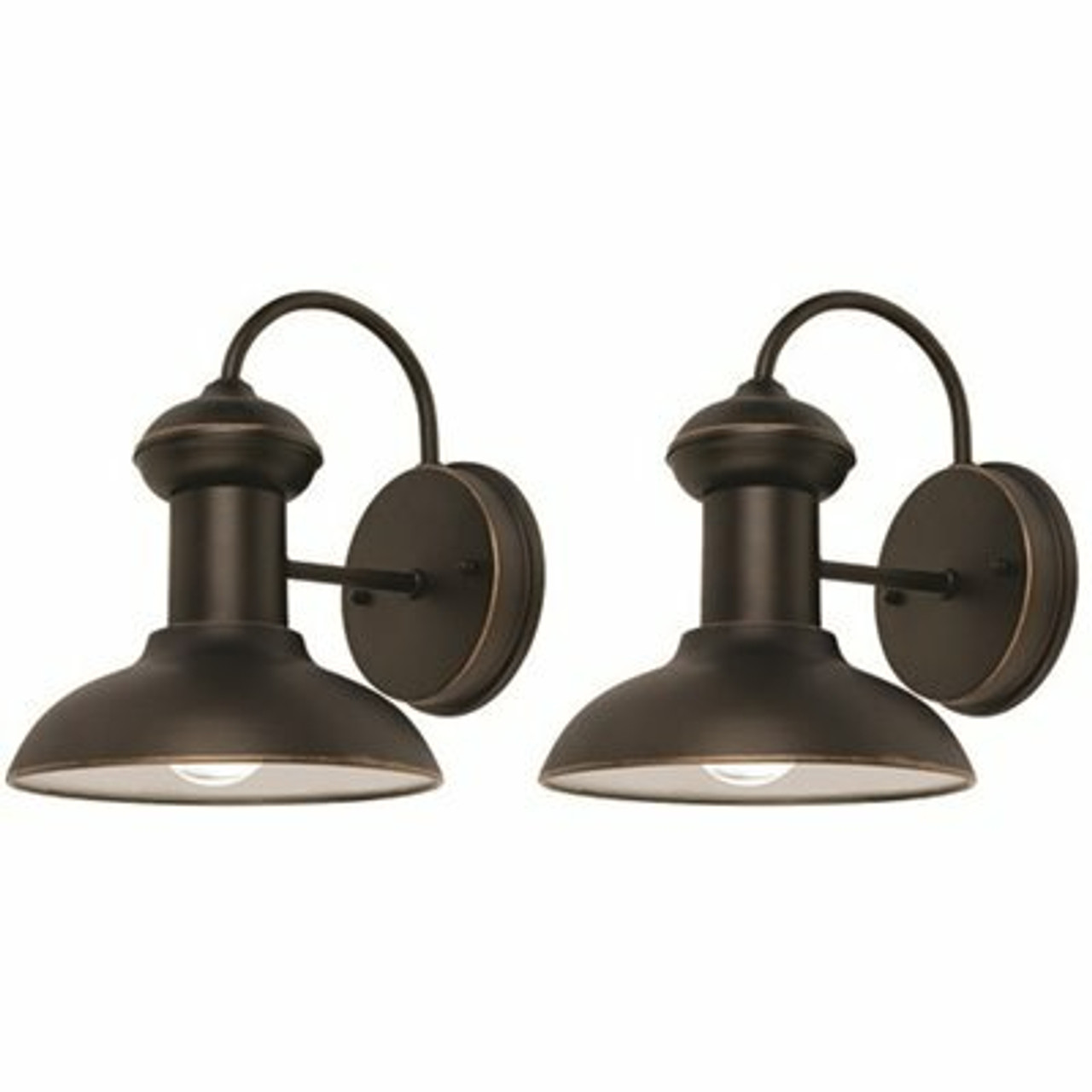 Globe Electric Jameson 1-Light Oil Rubbed Bronze Outdoor Wall Lantern Sconce (2-Pack)