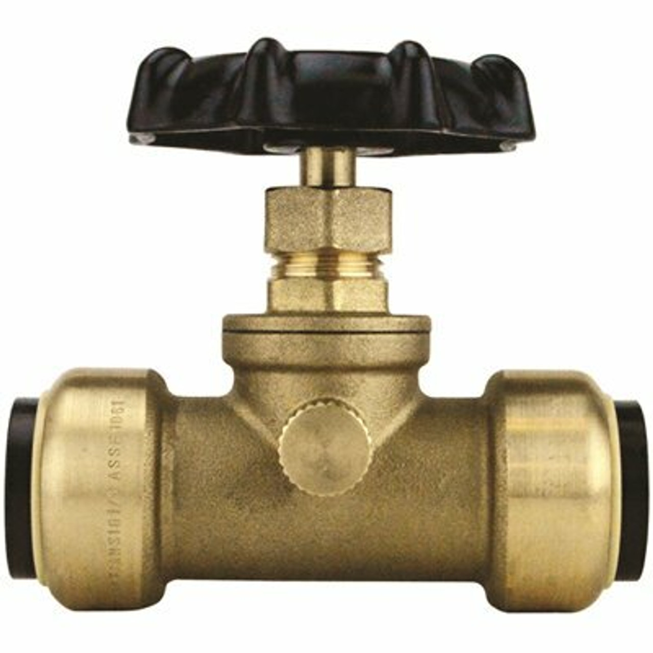 Tectite 3/4 In. Brass Push-To-Connect Stop Valve With Drain