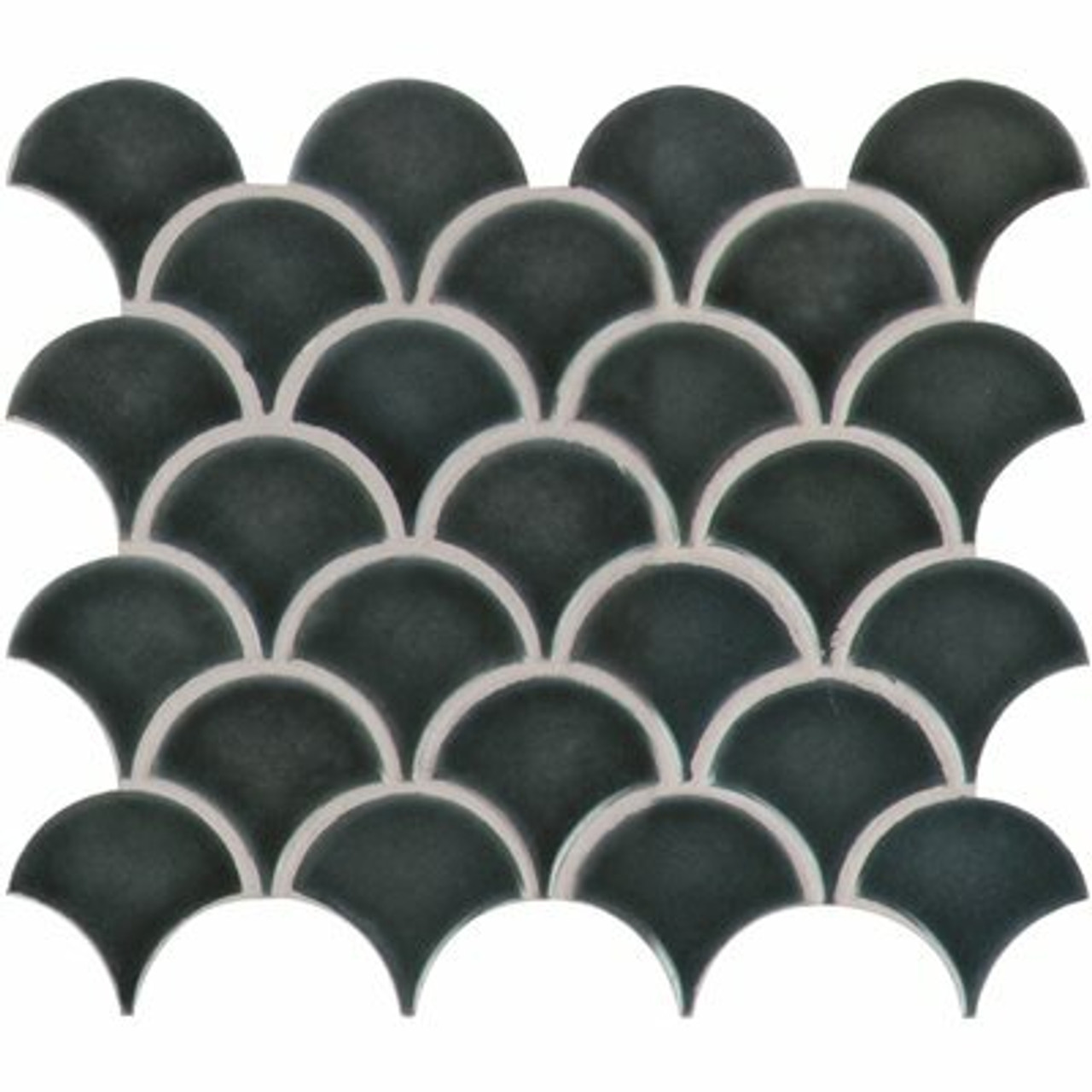 MSI Azul Scallop Glossy 13.11 in. x 9.96 in. x 8 mm Glossy Porcelain Mosaic Tile (9.1 sq. ft. / Case)