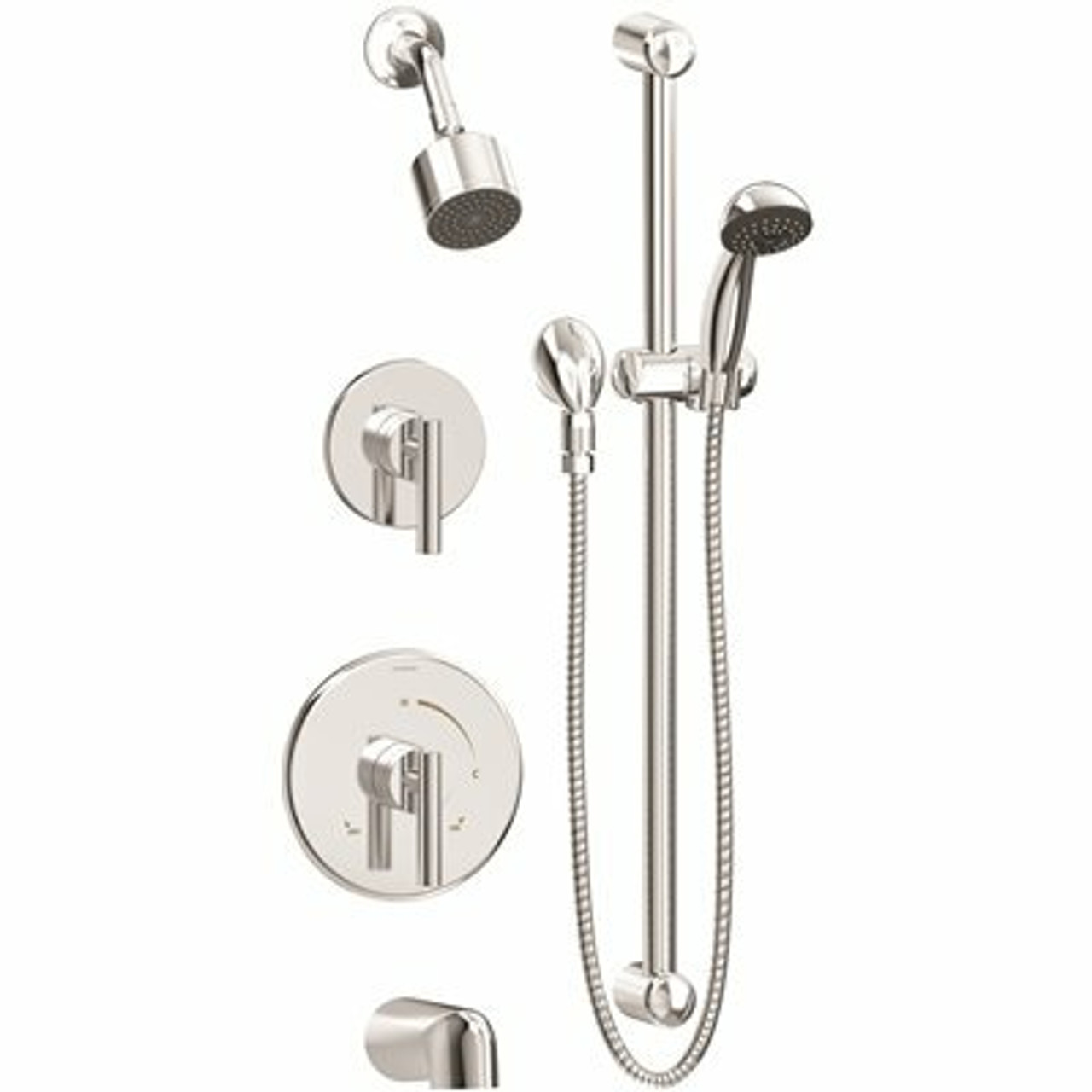 Symmons Dia 2-Handle Tub And 1-Spray Shower Trim With 1-Spray Hand Shower In Polished Chrome (Valves Not Included)