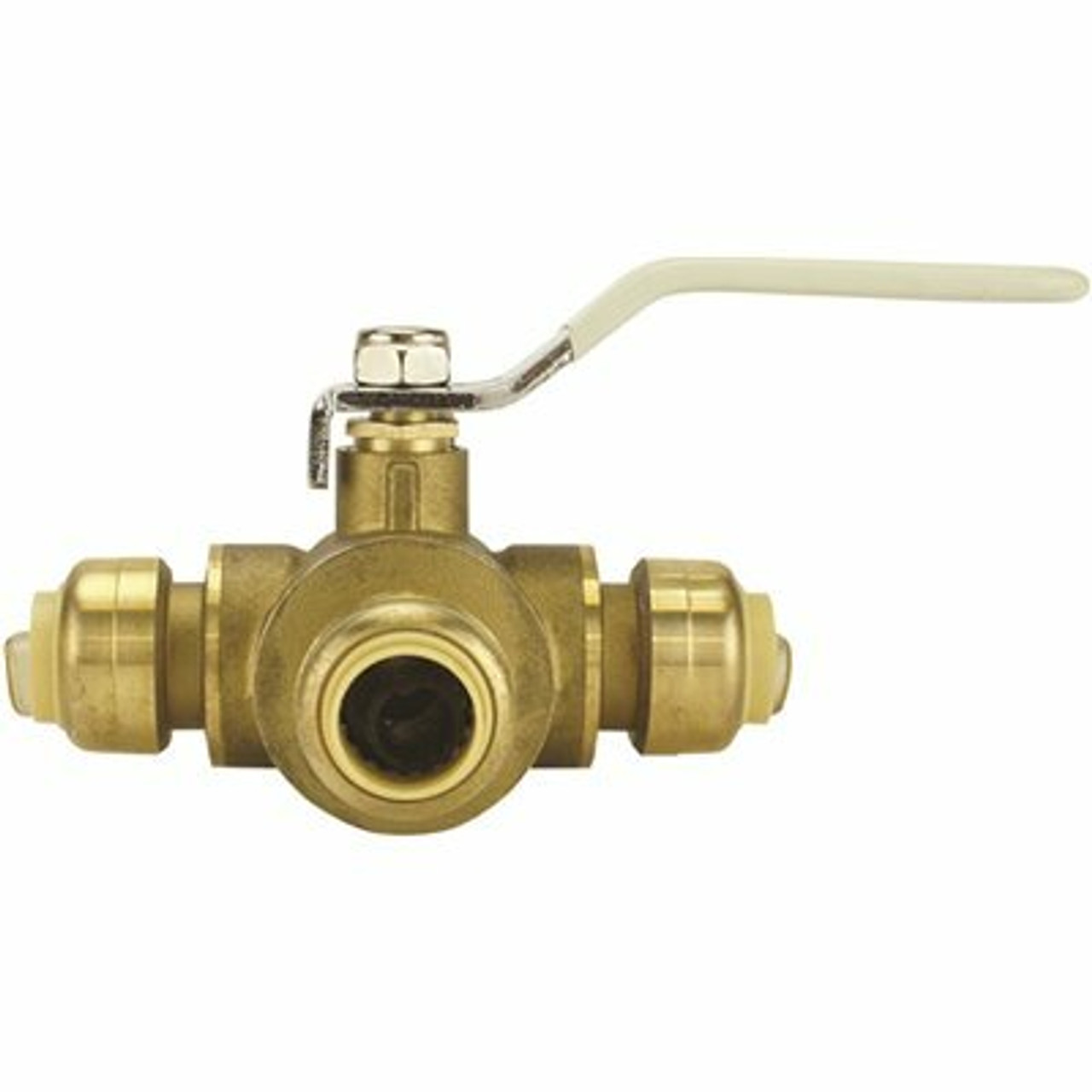 Tectite 1/2 In. Brass Push-To-Connect 3-Way Ball Valve