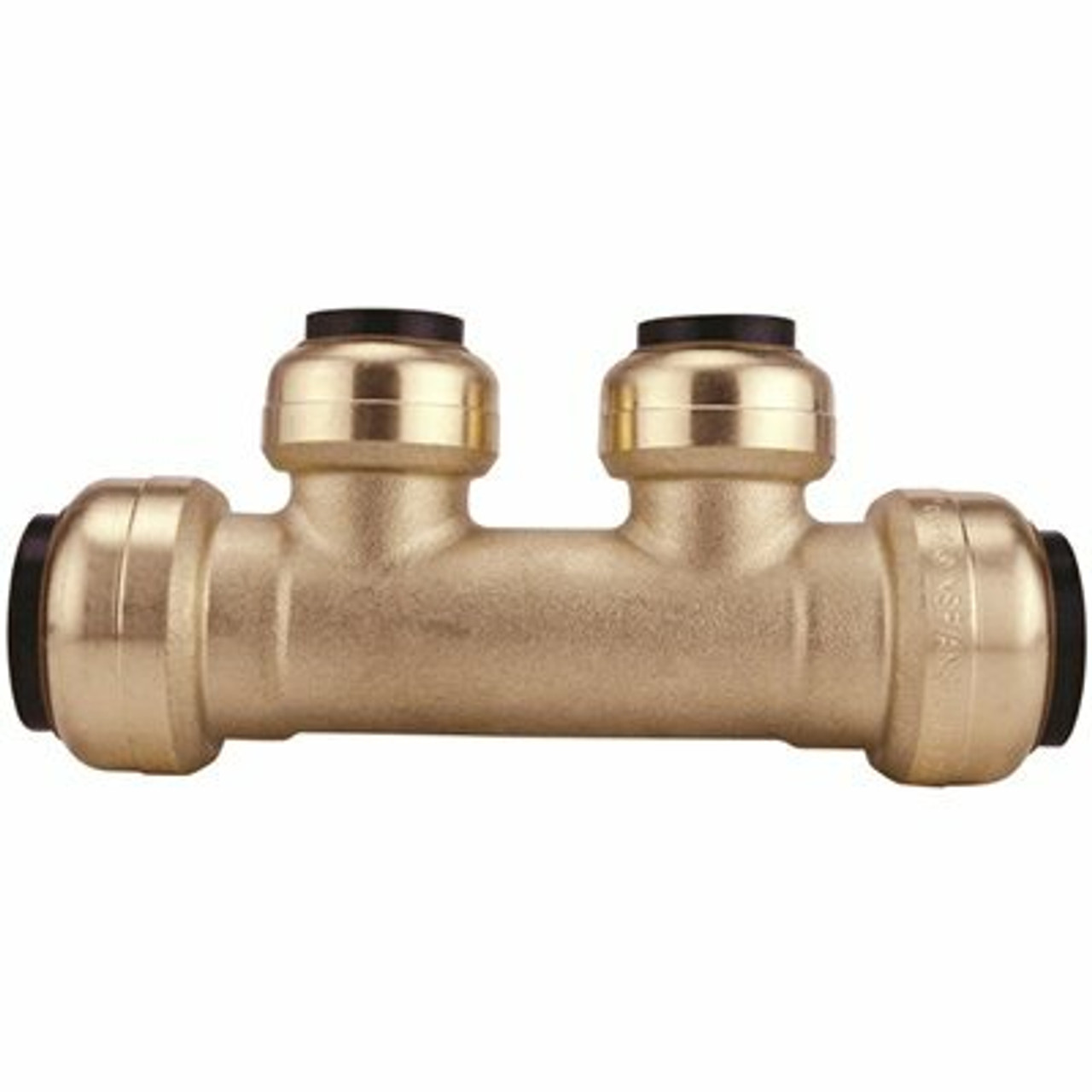 Tectite 3/4 In. X 3/4 In. Brass Push-To-Connect Inlets With 2-Port Open Manifold 1/2 In. Push-To-Connect Outlets