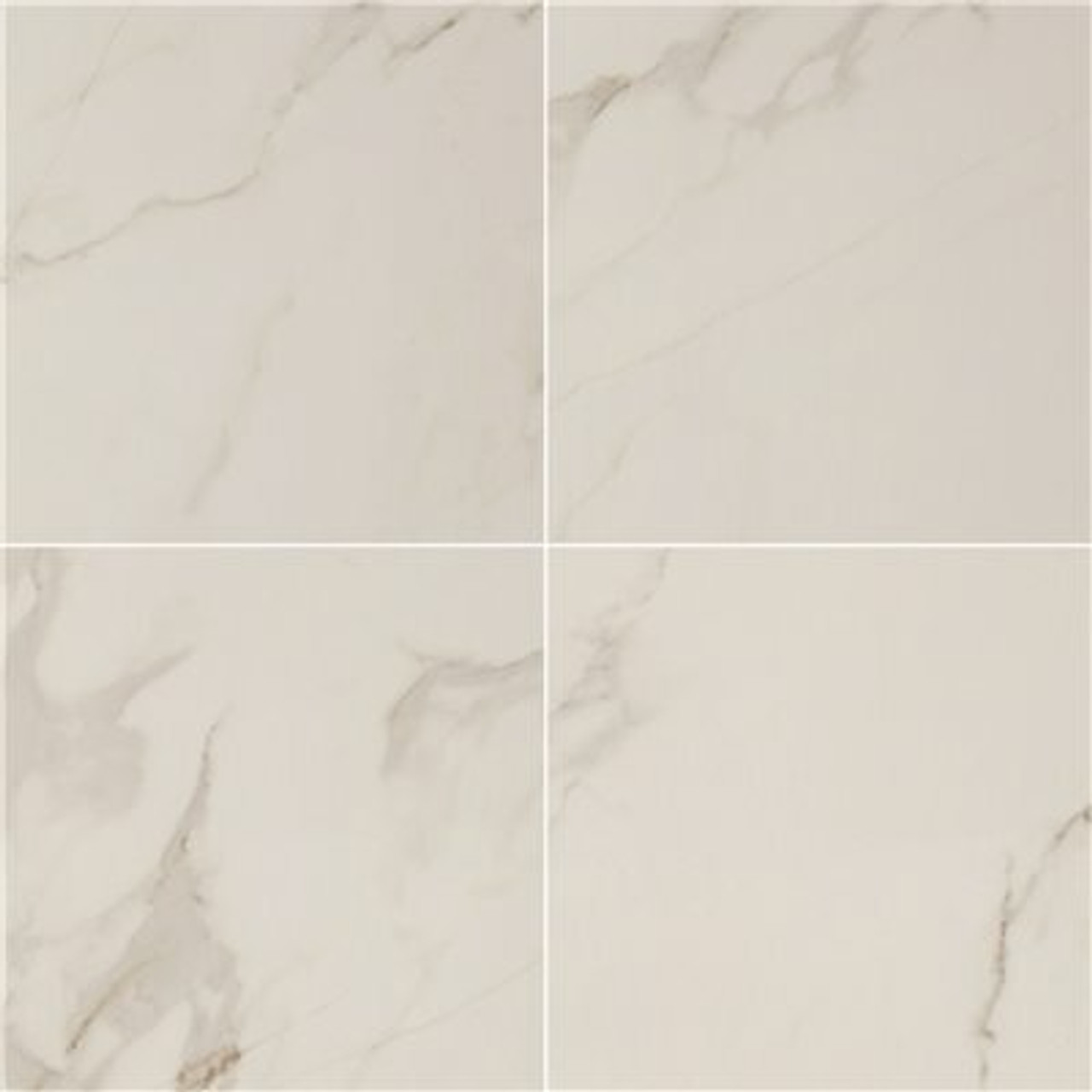 Msi Carrara 24 In. X 24 In. Polished Porcelain Floor And Wall Tile (28 Cases / 448 Sq. Ft. / Pallet)