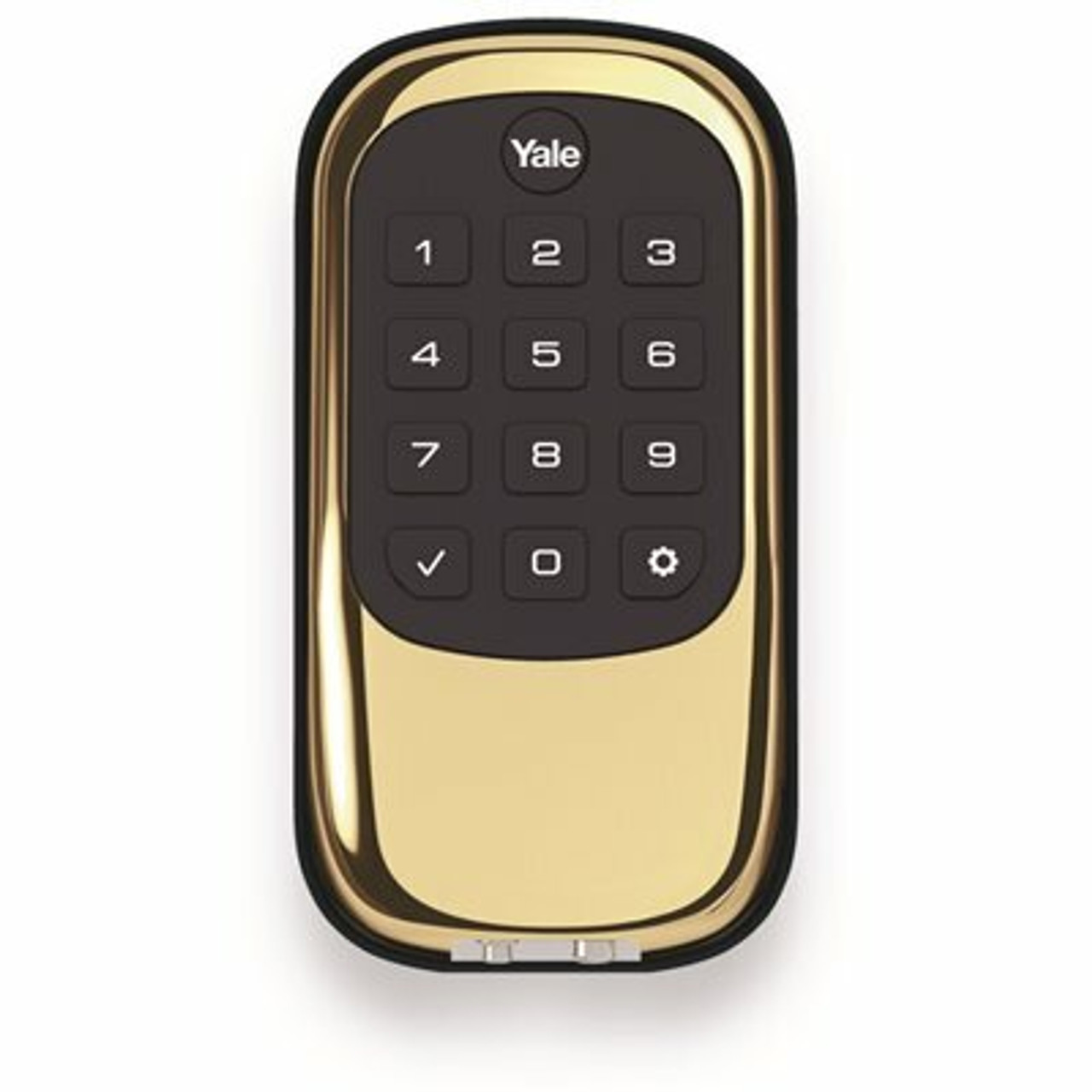 Yale Push Button Keyless Polished Brass Deadbolt