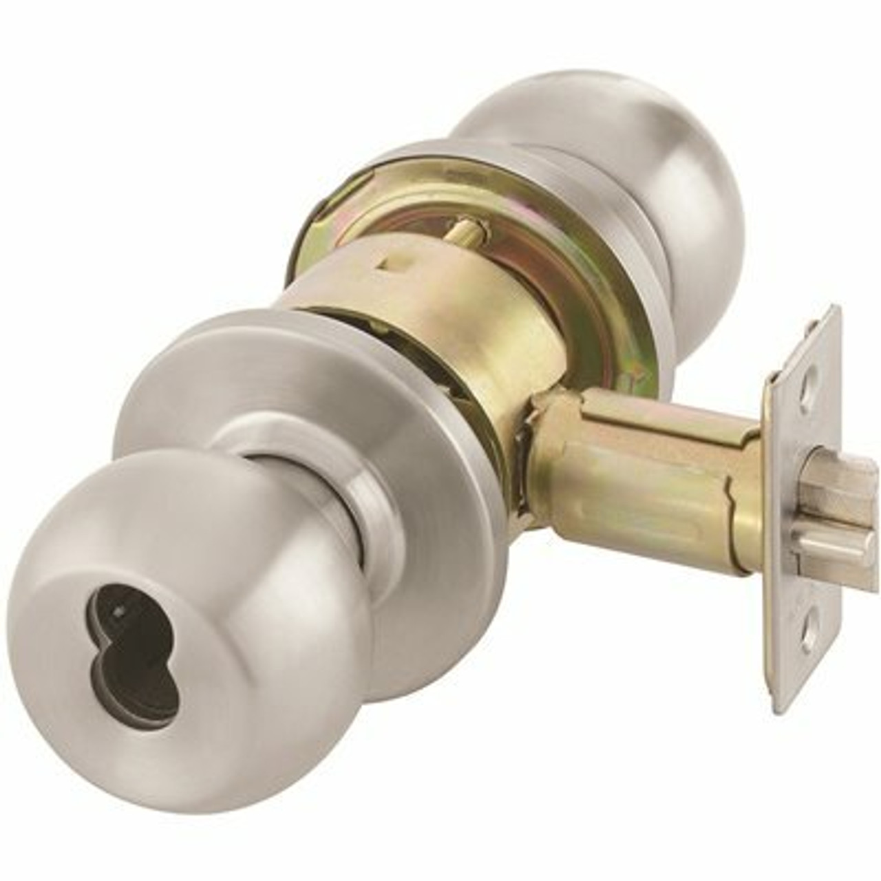 Yale Grade 2 Satin Stainless Cylindrical Knob Handleset Classroom Function - 306531852