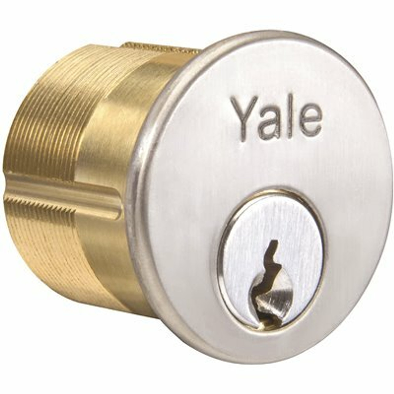 Yale Commercial Locks And Hardware 1-1/8 In. Satin Chrome Keyway Mortise Cylinder