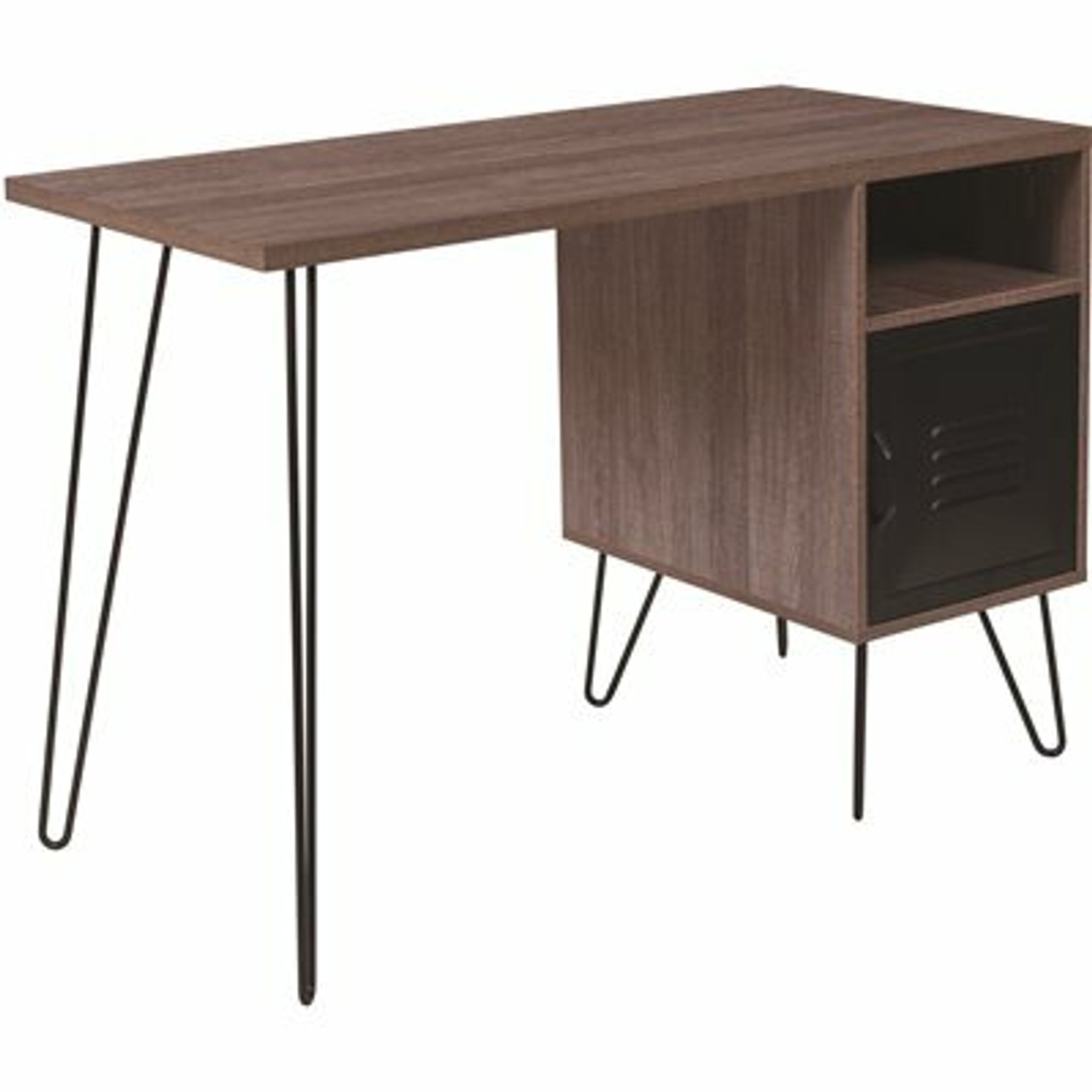 Carnegy Avenue 43.3 In. Rectangular Brown 1-Drawer Computer Desks With Built-In Storage