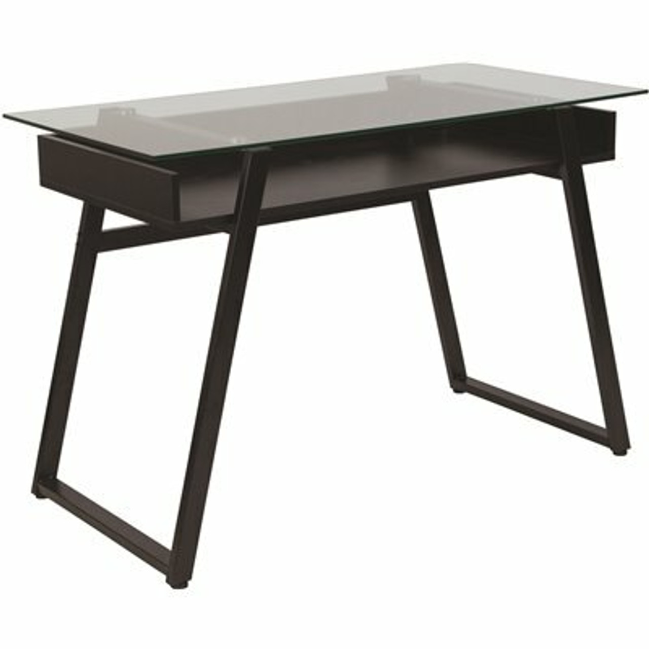 Carnegy Avenue 43 In. Rectangular Clear/Black Writing Desks With Keyboard Tray