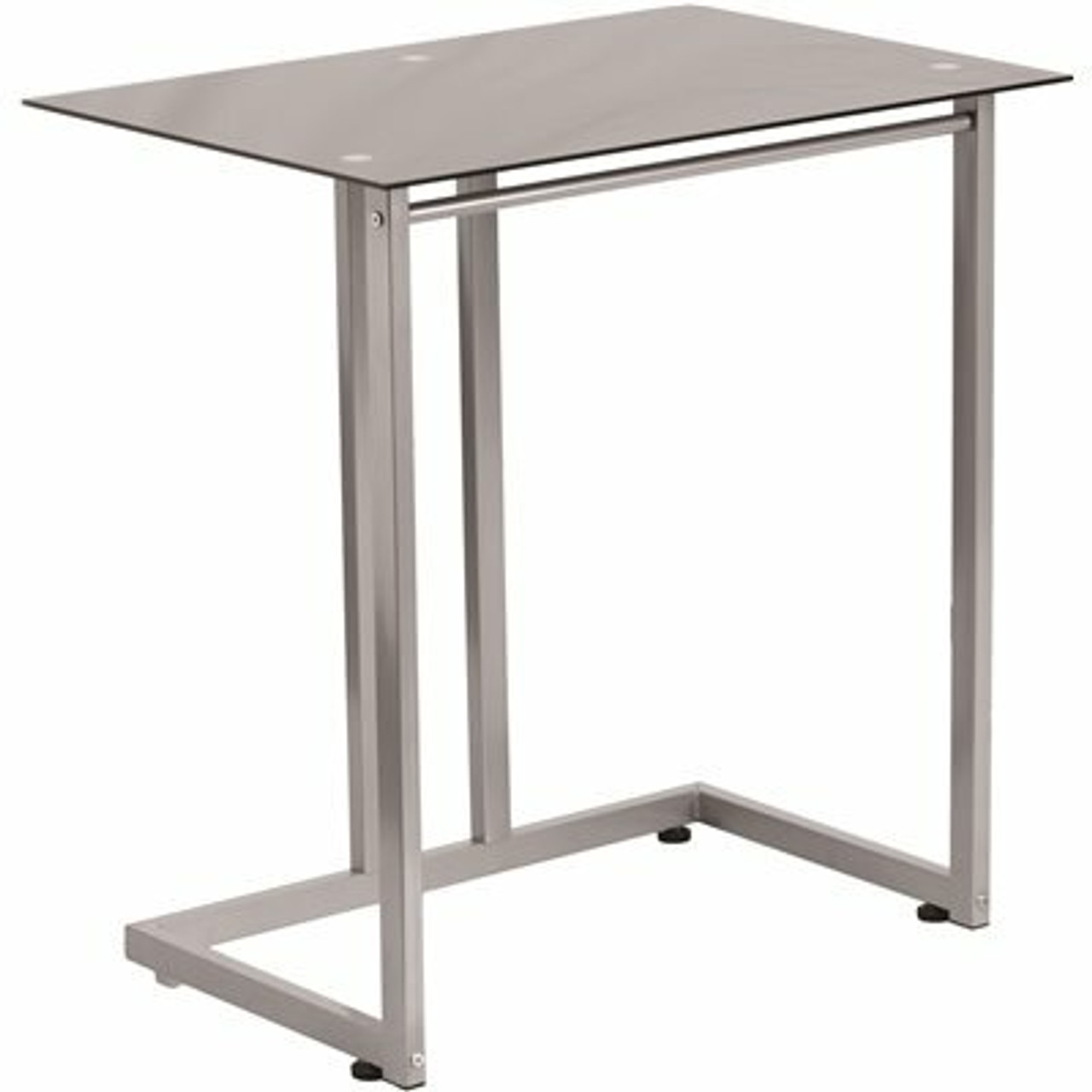 Carnegy Avenue 27.5 In. Rectangular Black/Silver Computer Desks With Glass Top