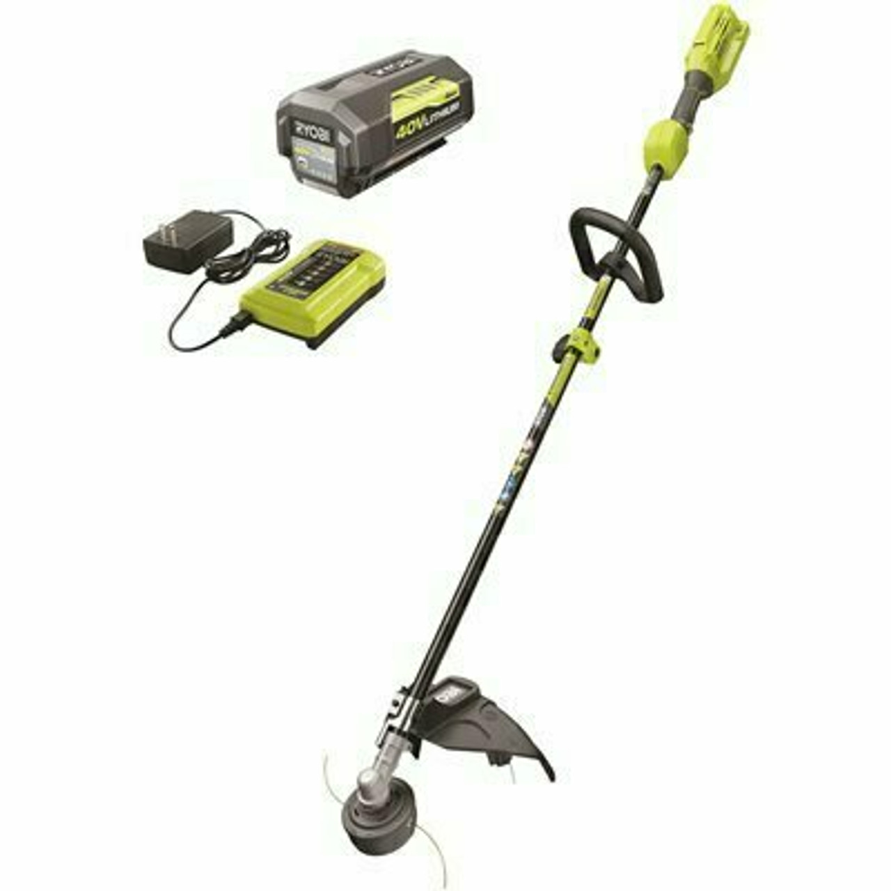 Ryobi 40V Expand-It Cordless Battery Attachment Capable String Trimmer With 4.0 Ah Battery And Charger
