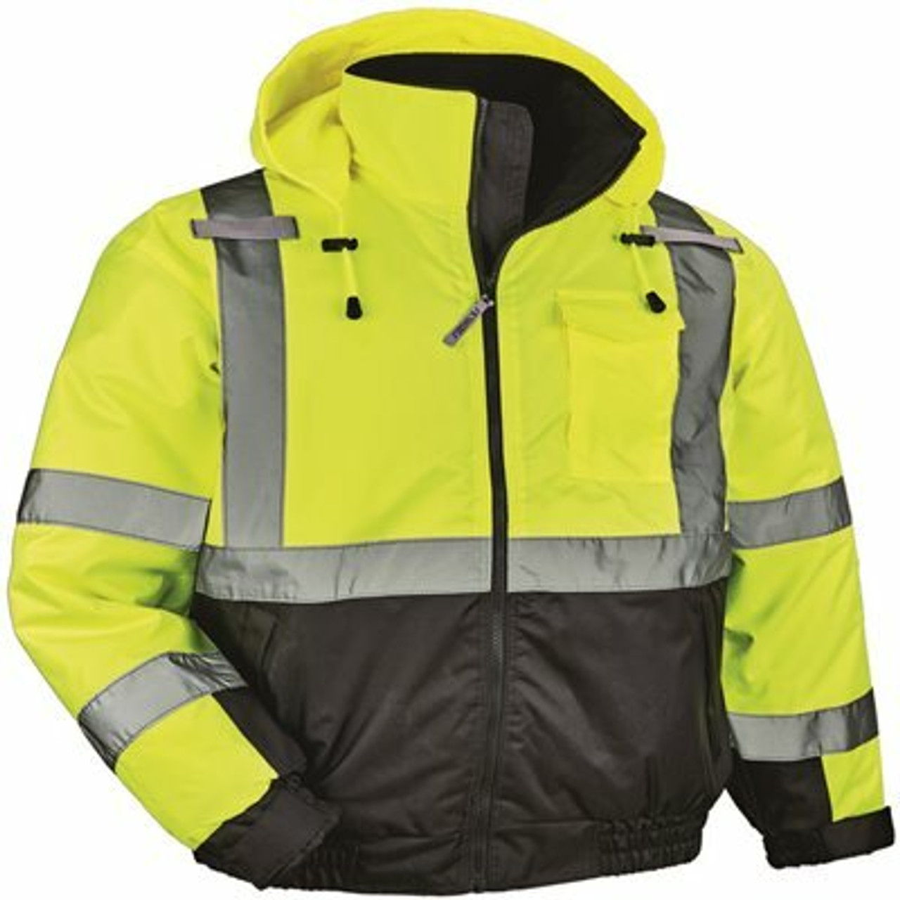 Glowear Men's Small Lime High Visibility Reflective Quilted Bomber Jacket