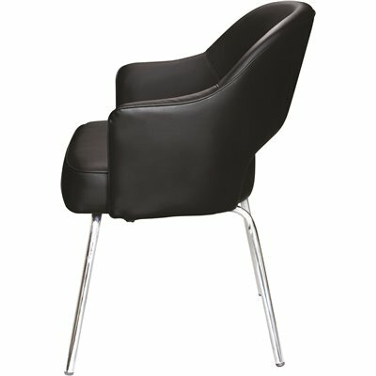 Boss Office Products Black Designer Style Guest Chair Caressoft Vinyl Chrome Legs