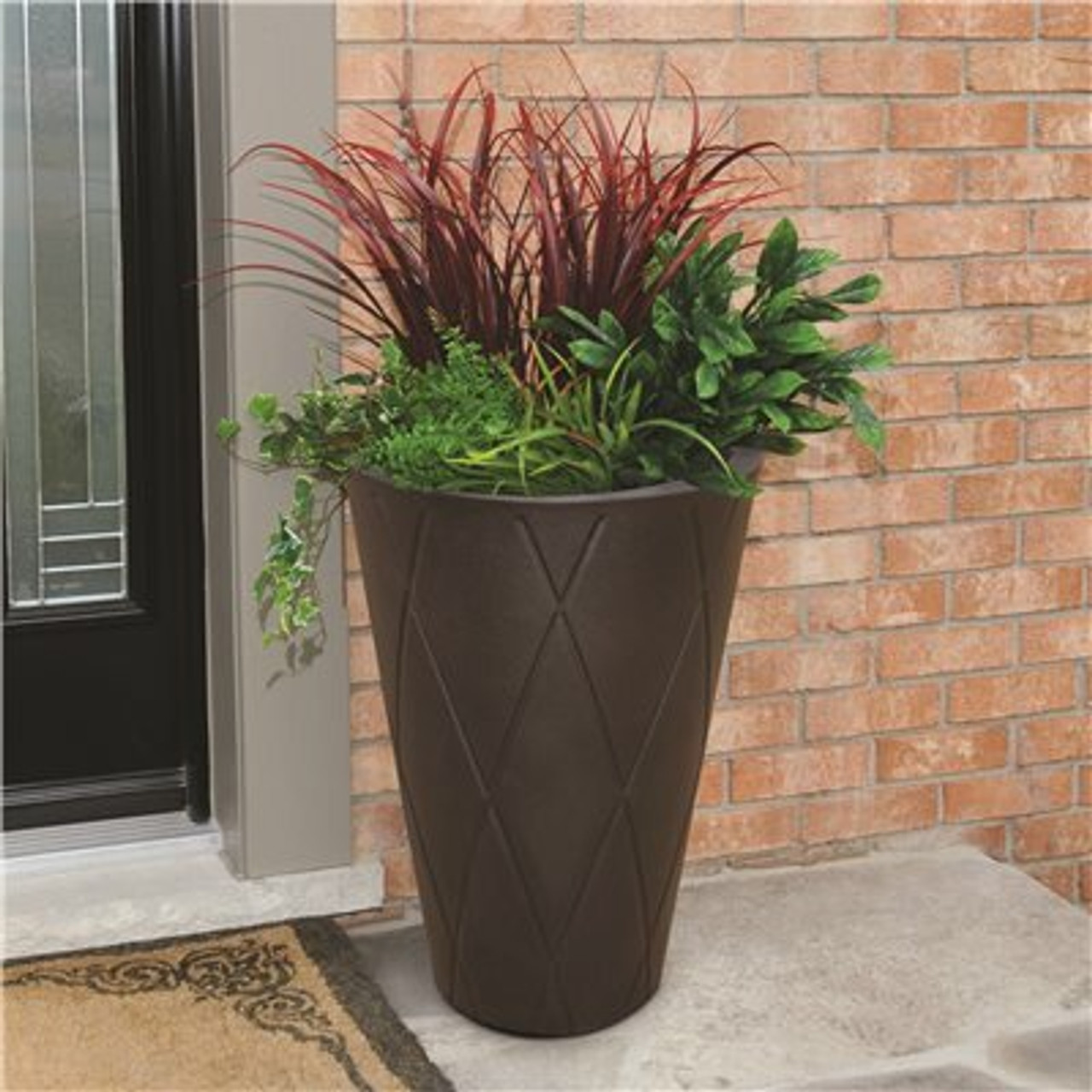 Mayne Self-Watering Versailles 26 In. Espresso Tall Round Planter