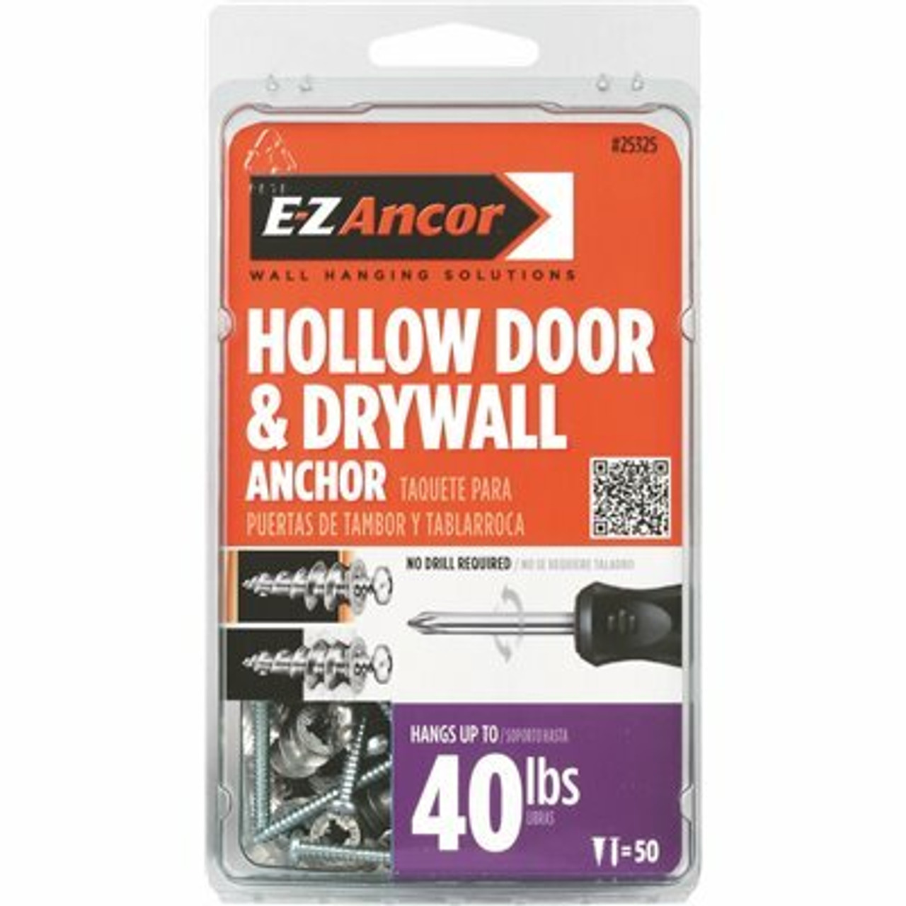 E-Z Ancor 1 In. Hollow Door And Drywall Anchors (50-Pack)