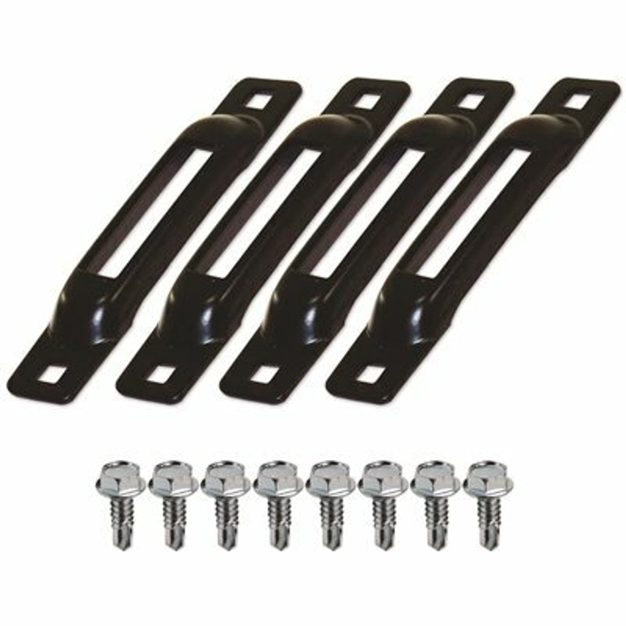 Snap-Loc E-Track Single Strap Anchor In Black With Self-Drilling Screws (4-Pack)