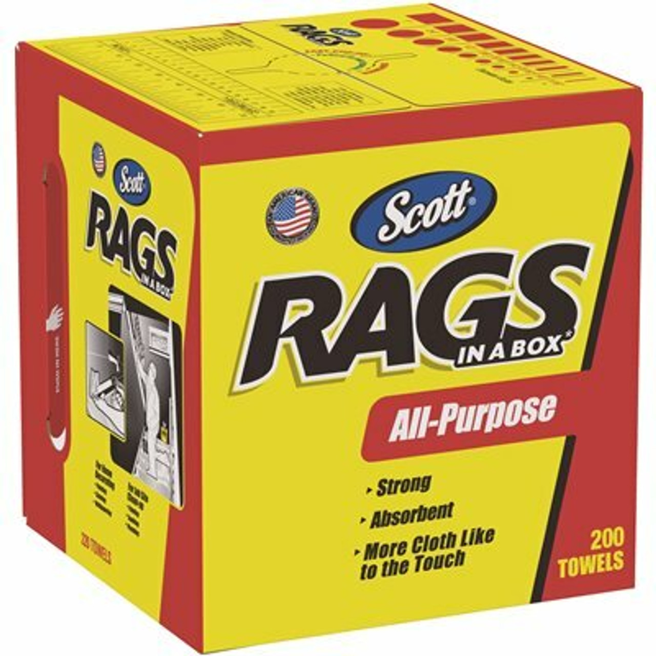 Scott Rags In A Box In White - 200-Shop Towels Per Box