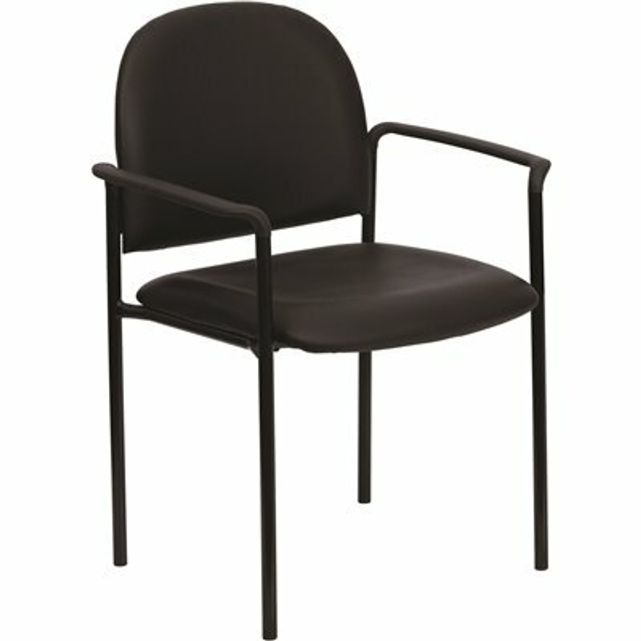 Carnegy Avenue Vinyl Stackable Chair in Black 308675941