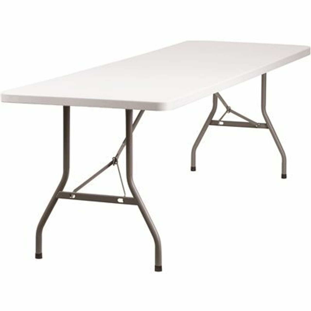 96 In. Granite White Plastic Tabletop Metal Frame Folding Table - 308685847