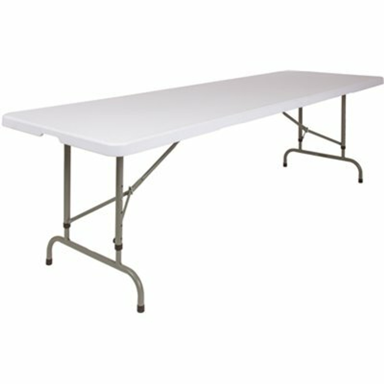 96 In. Granite White Plastic Tabletop Metal Frame Folding Table - 308685848