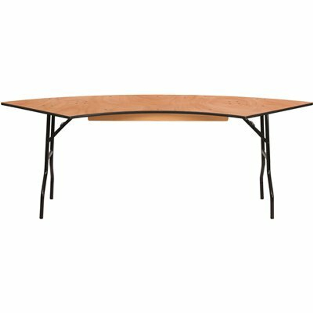 60 In. Natural Wood Tabletop Metal Frame Folding Table - 308688144