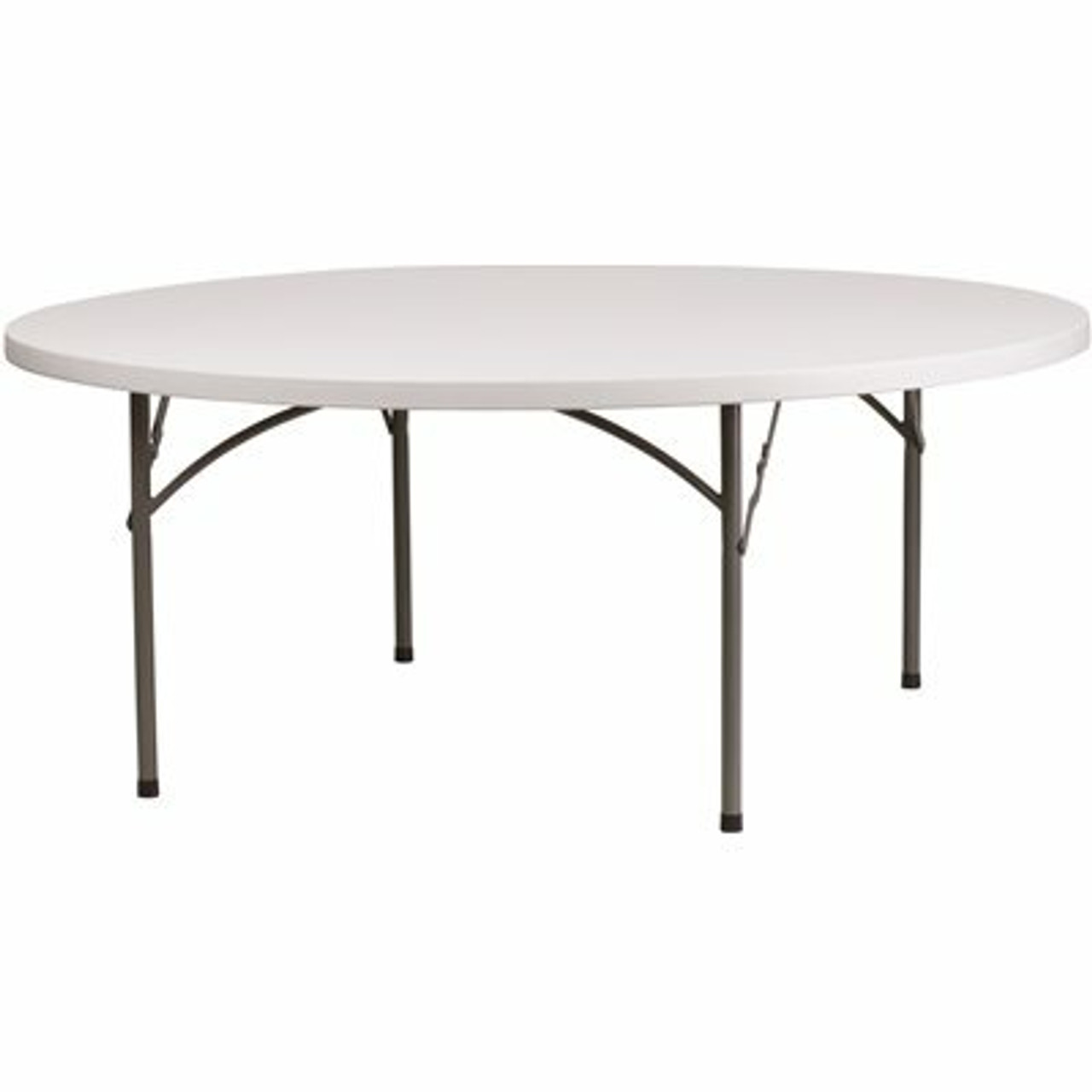 72 In. Granite White Plastic Tabletop Metal Frame Folding Table - 308688151