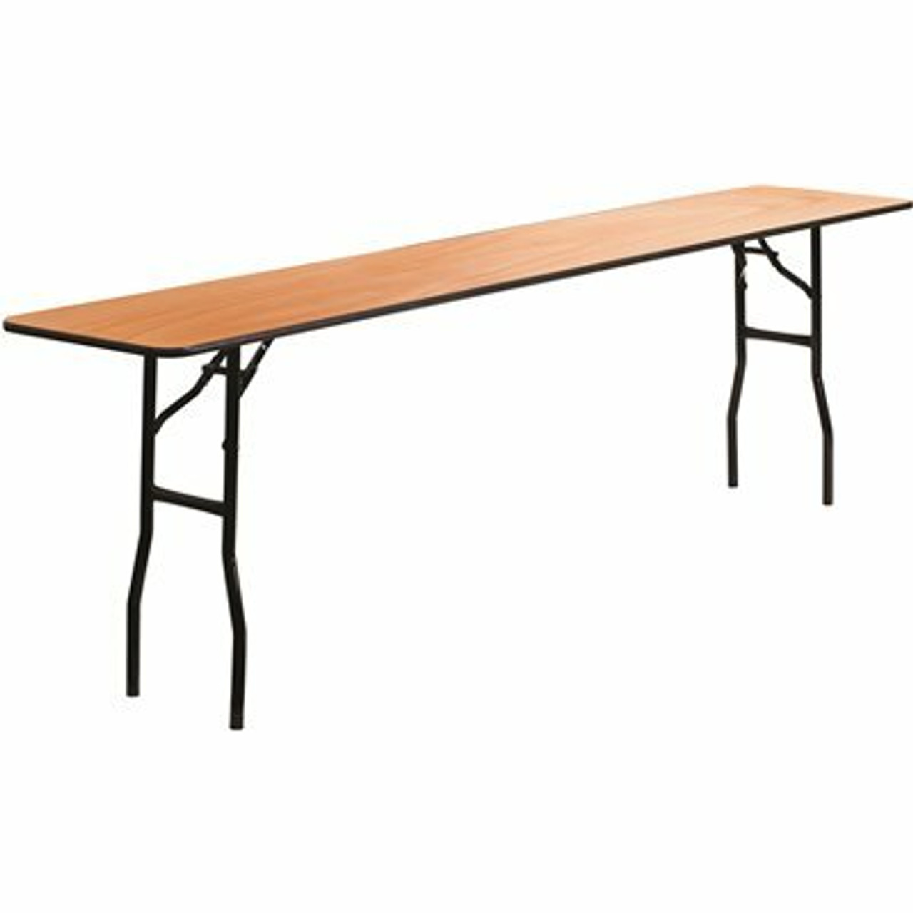 96 In. Natural Wood Tabletop Metal Frame Folding Table - 308688159