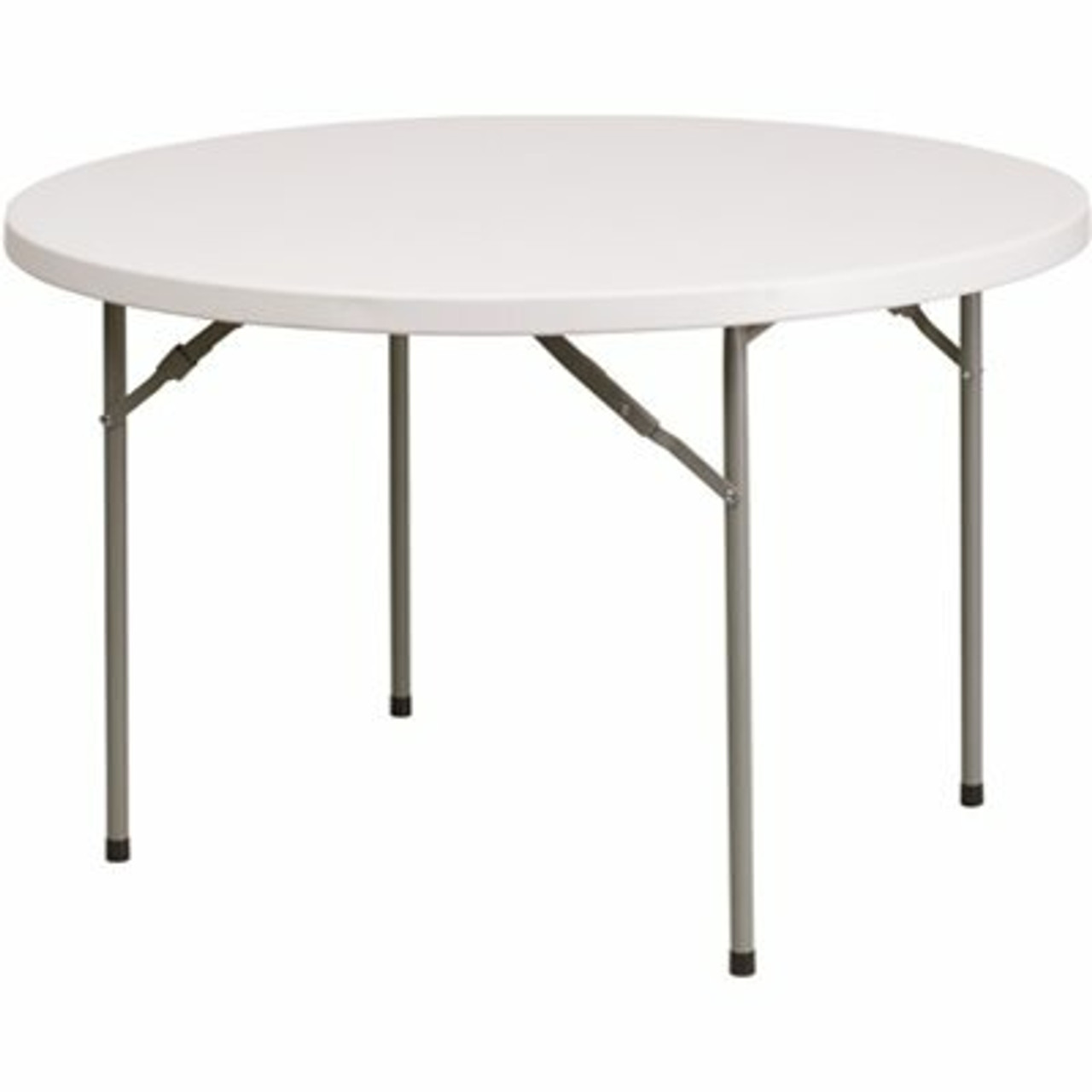 48 In. Granite White Plastic Tabletop Metal Frame Folding Table - 308688160