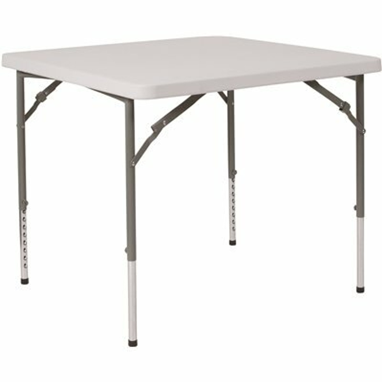 33.5 In. Granite White Plastic Tabletop Metal Frame Folding Table - 308688180