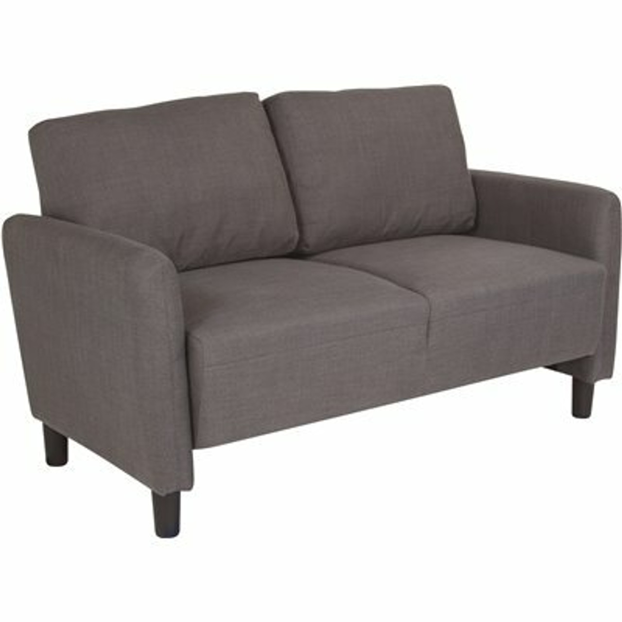 Carnegy Avenue 55.3 In. Dark Gray Cotton 2-Seater Loveseat With Square Arms - 308707477
