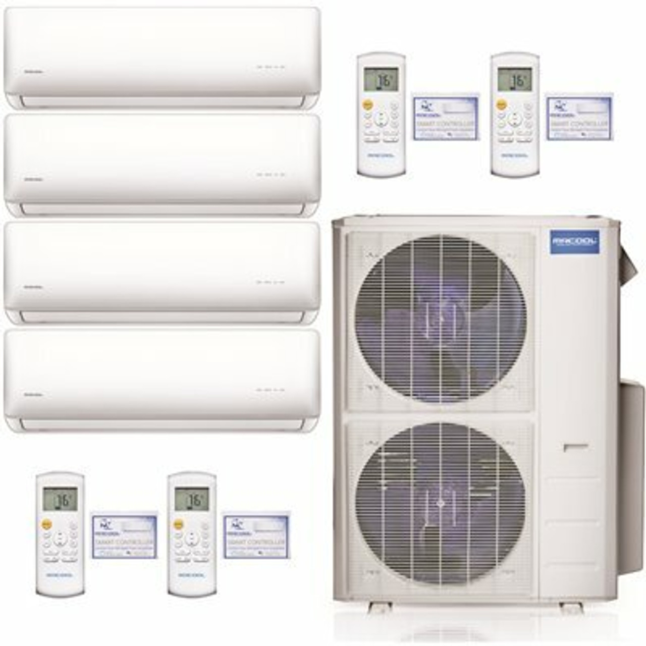 Mrcool Olympus 45,000 Btu 3.75 Ton 4-Zone Ductless Mini-Split Air Conditioner And Heat Pump, 25 Ft. Install Kit - 230V/60Hz