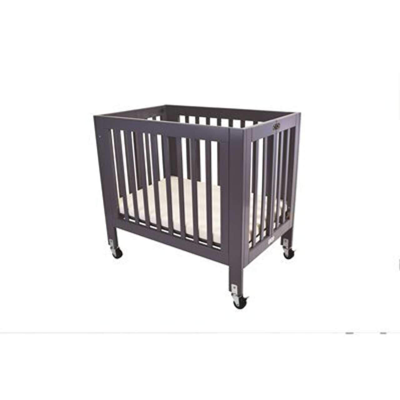 La Baby Olympia Mini/Portable Gray Folding Wood Crib