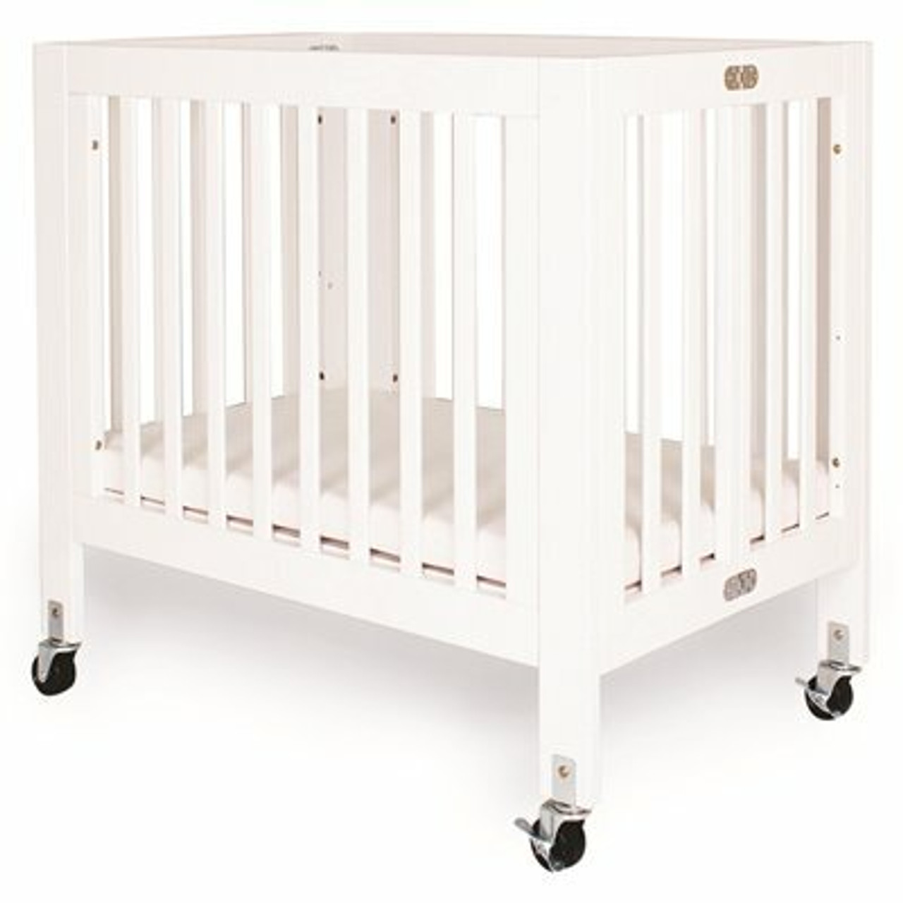 La Baby Olympia Mini/Portable White Folding Wood Crib