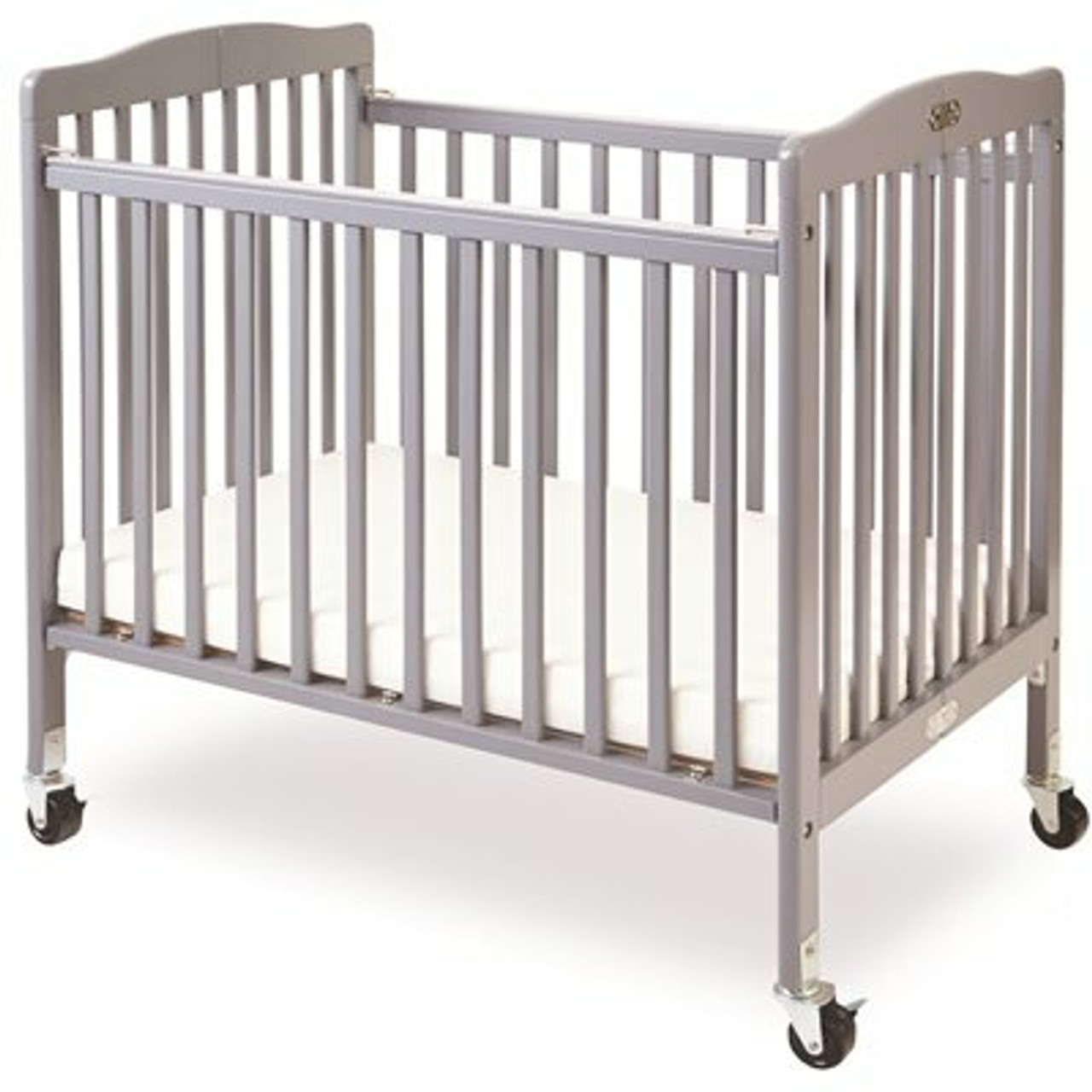 La Baby Gray Little Wood Crib-Mini/Portable Folding Wood Crib