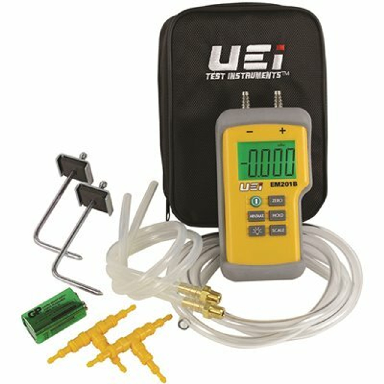 Uei Test Instruments Uei Em201Spkit 6 " Dual Input Manometer Static Pressure Kit ± 6 0" Inh2O Gauge