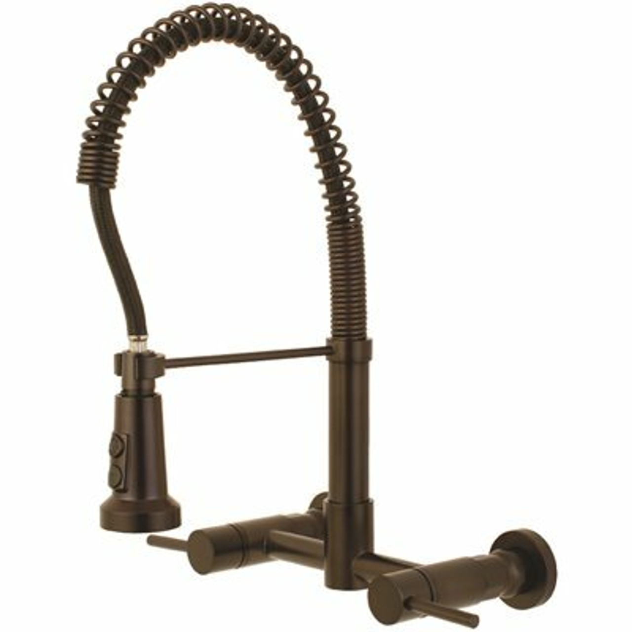 Kingston Brass Concord 2-Handle Wall-Mount Pull-Down Sprayer Kitchen Faucet In Oil Rubbed Bronze